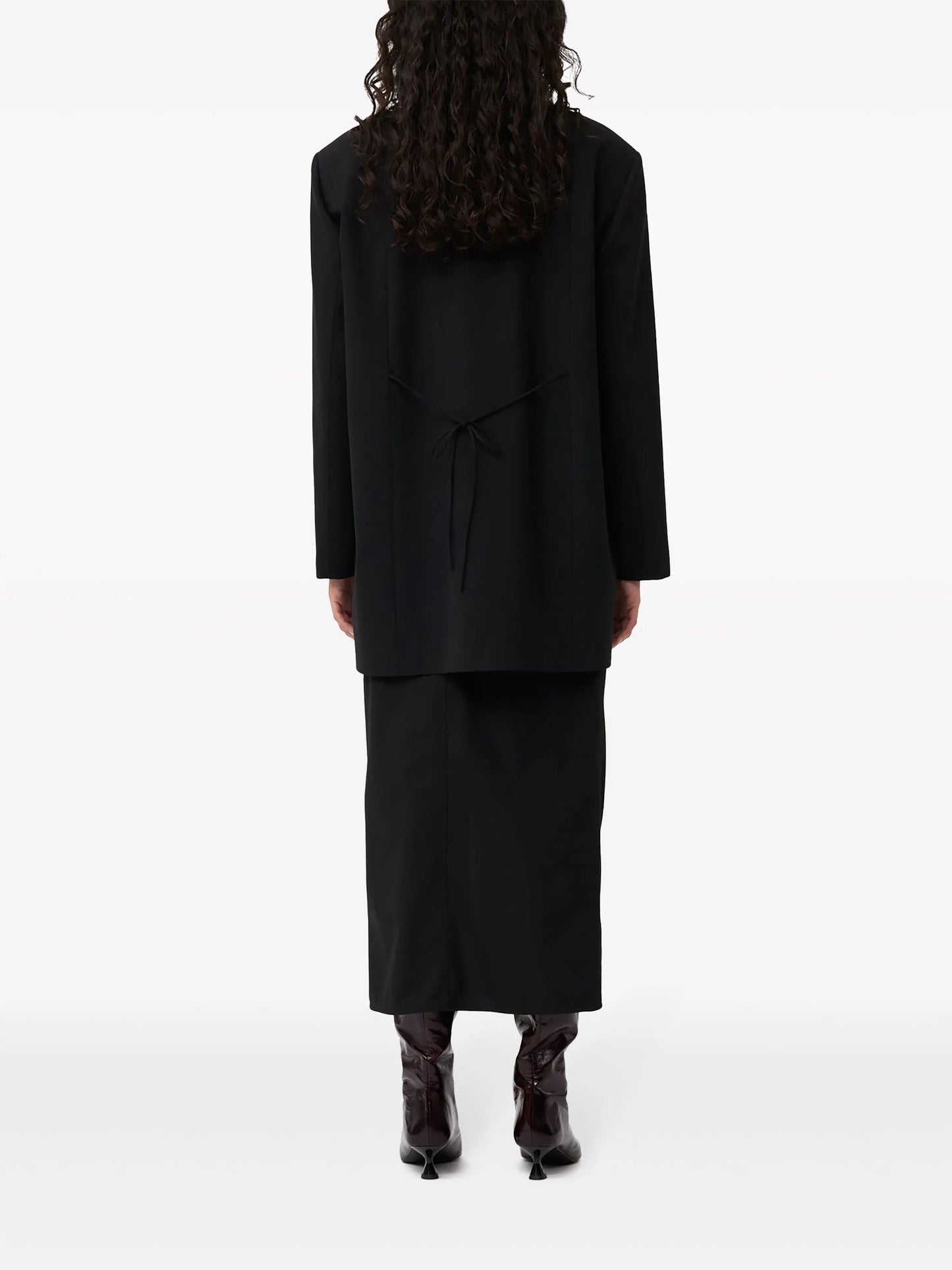 oversized string-tie double-breasted blazer