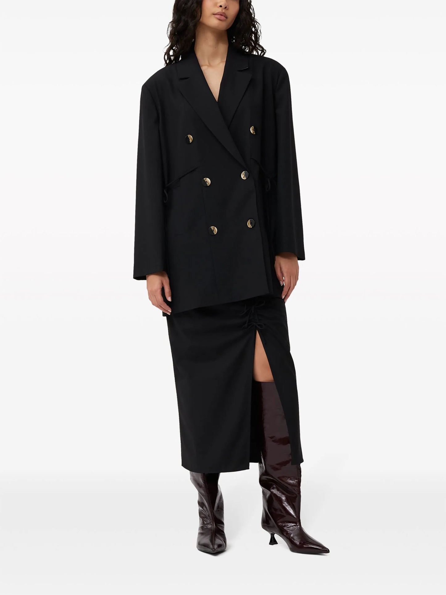 oversized string-tie double-breasted blazer