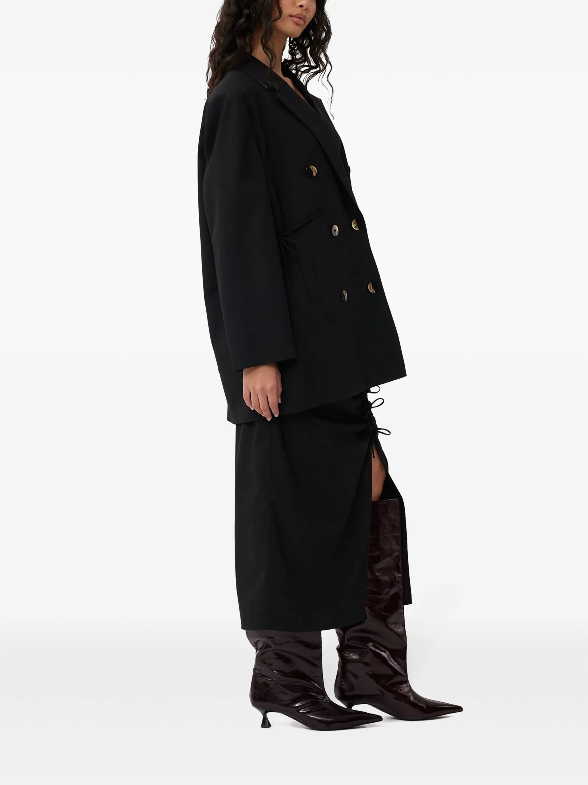 oversized string-tie double-breasted blazer