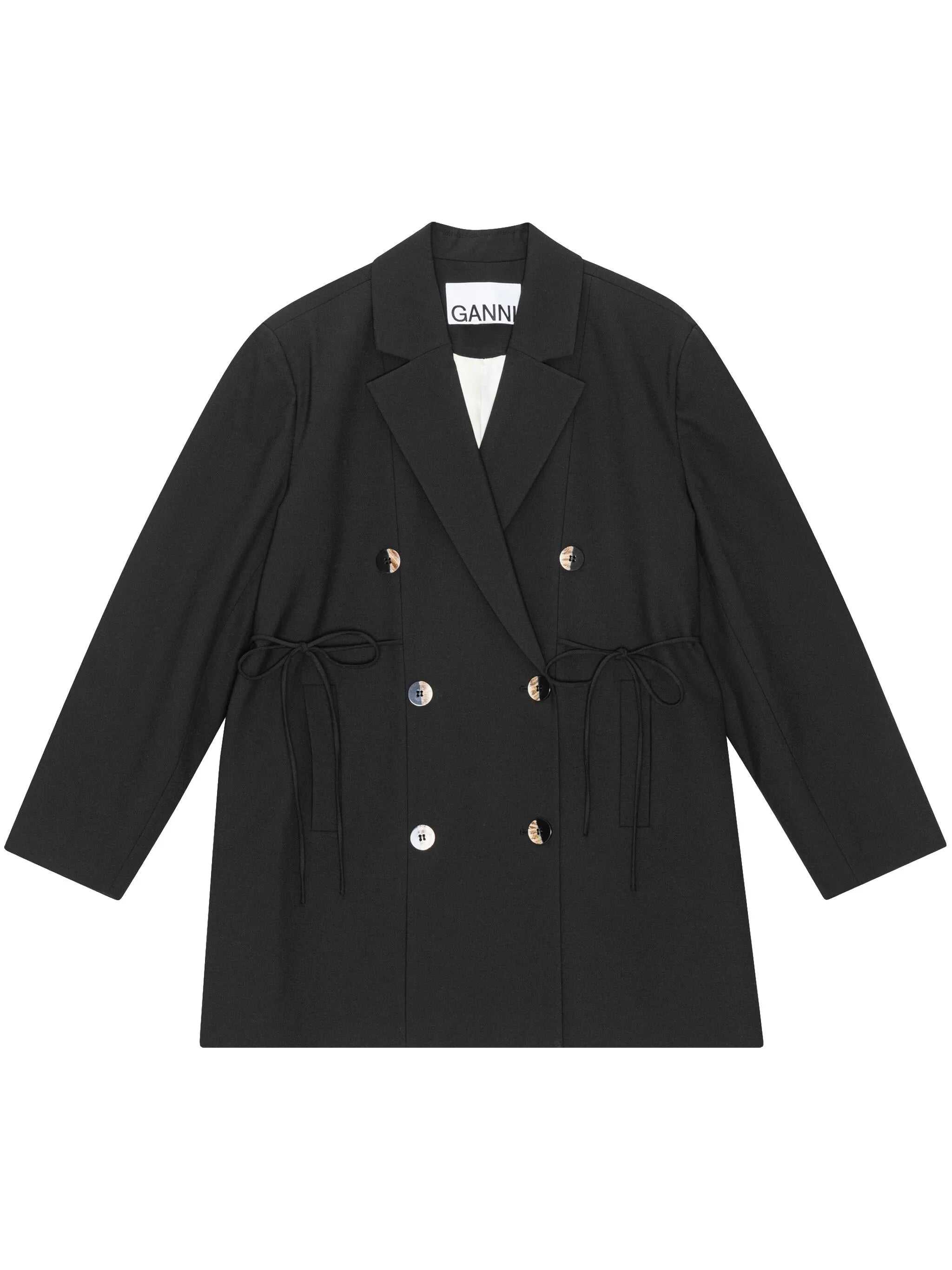 oversized string-tie double-breasted blazer
