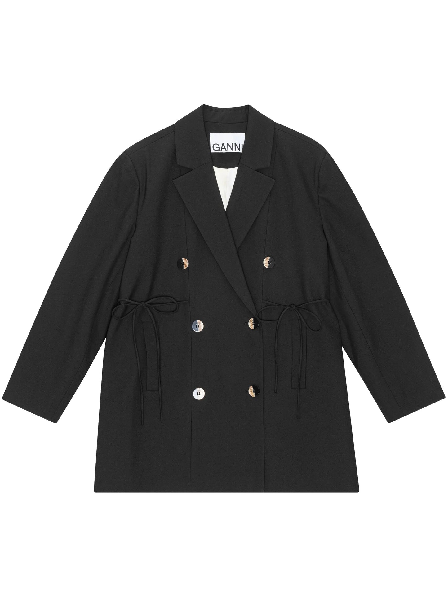 oversized string-tie double-breasted blazer