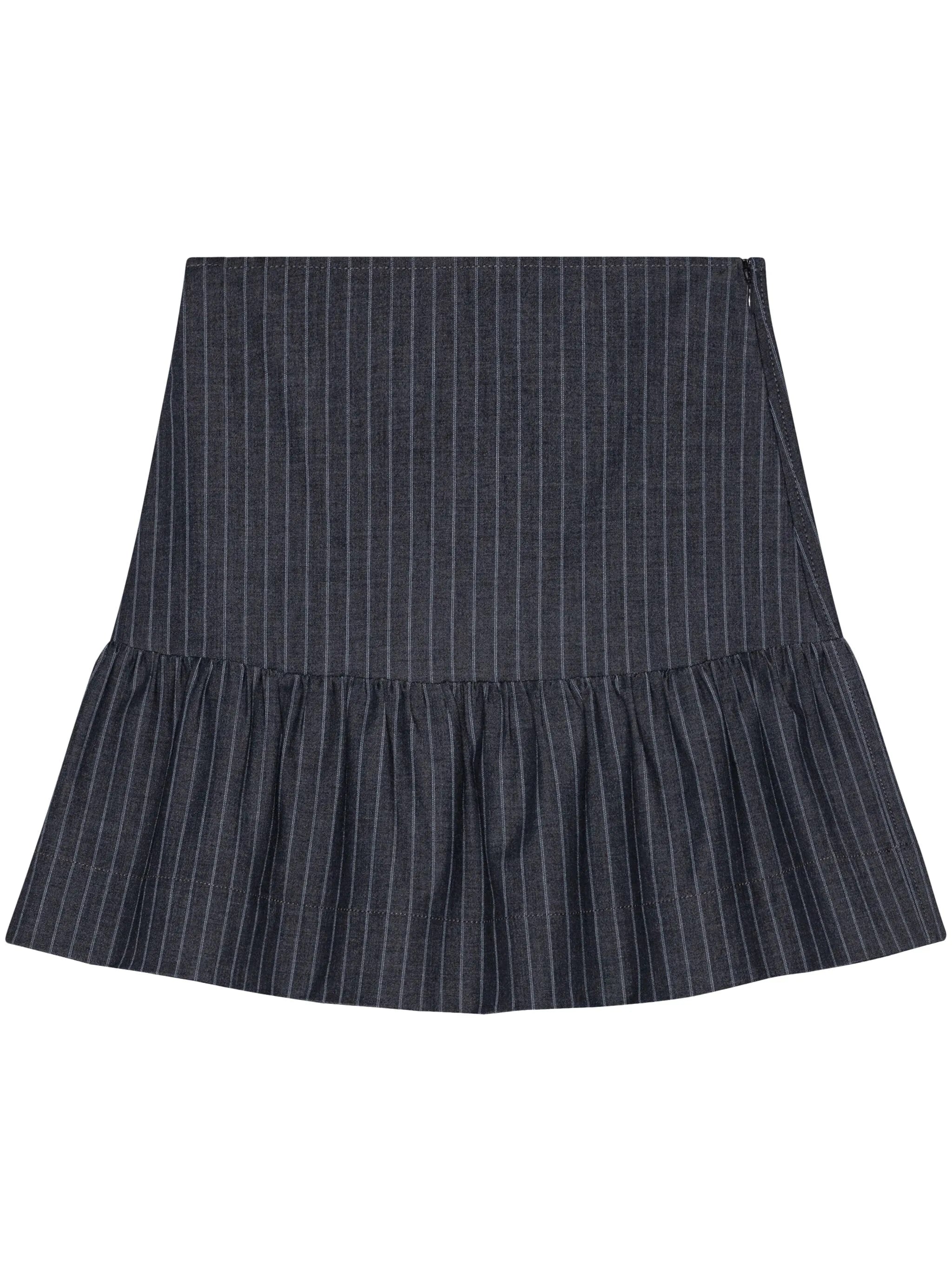 striped ruffled miniskirt