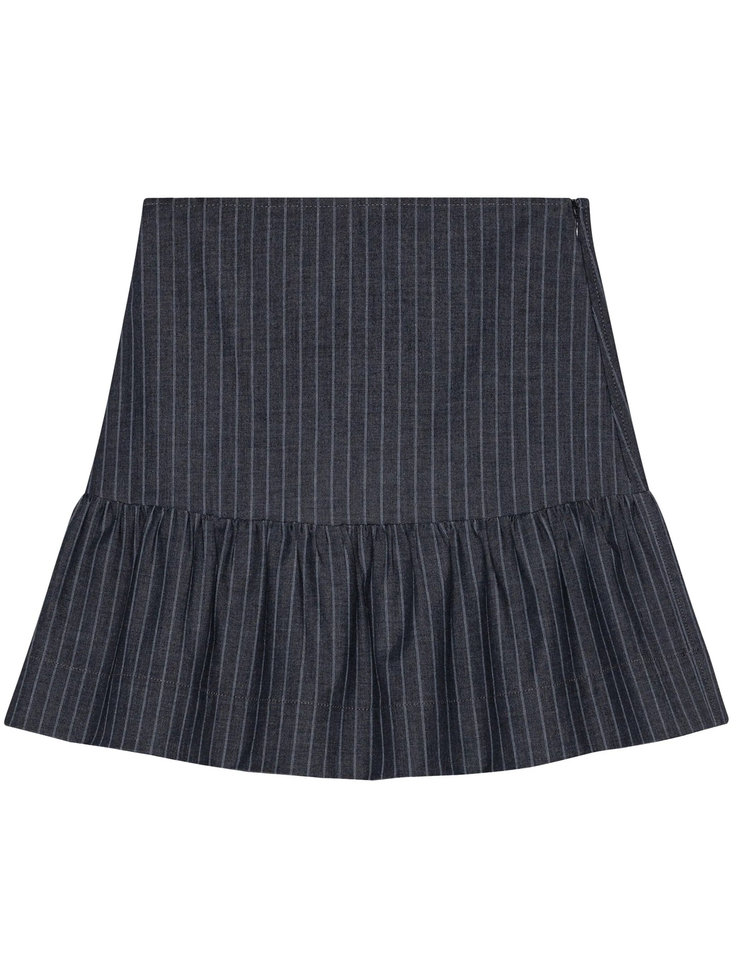striped ruffled miniskirt