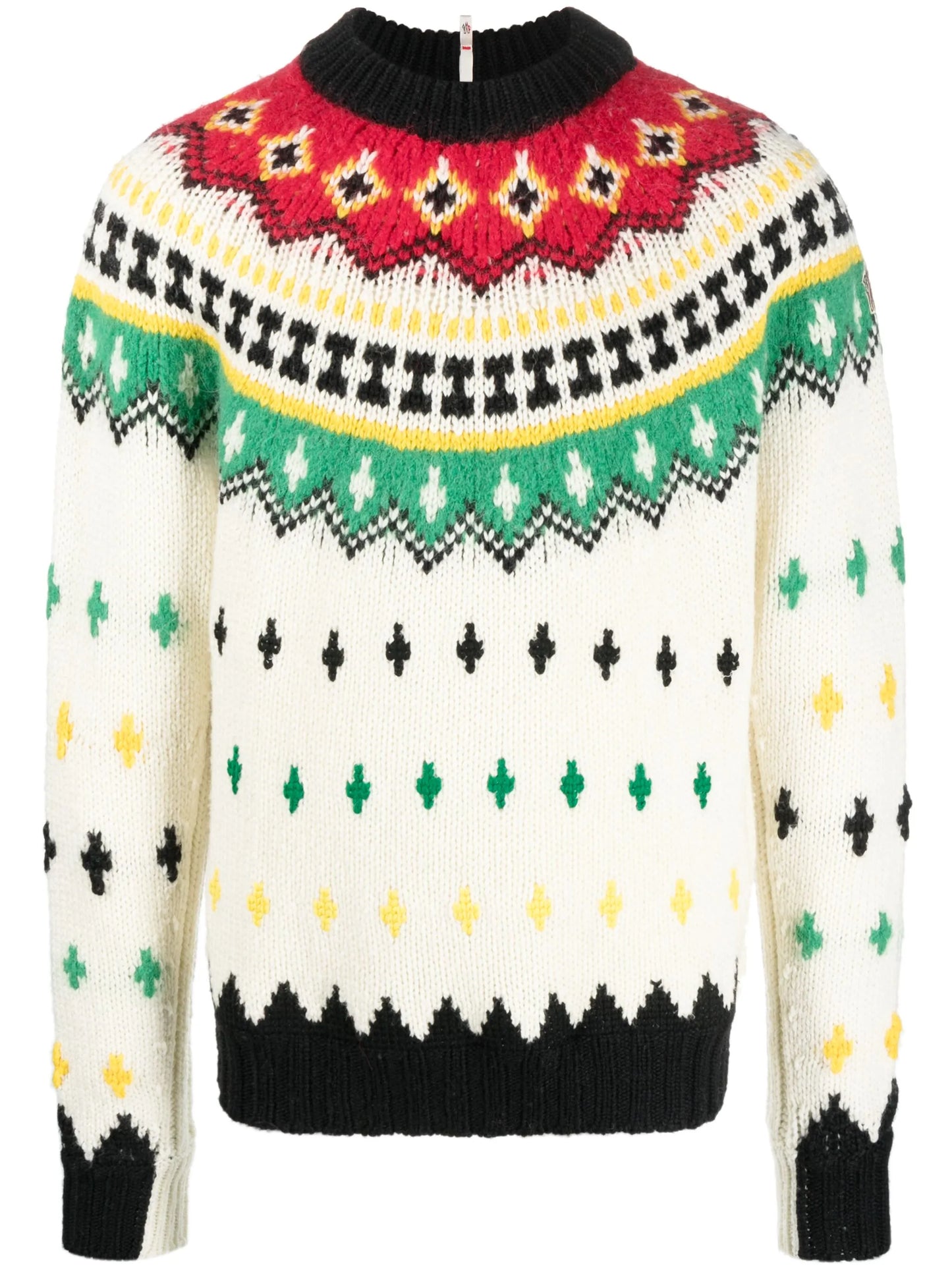patterned virgin wool-blend jumper