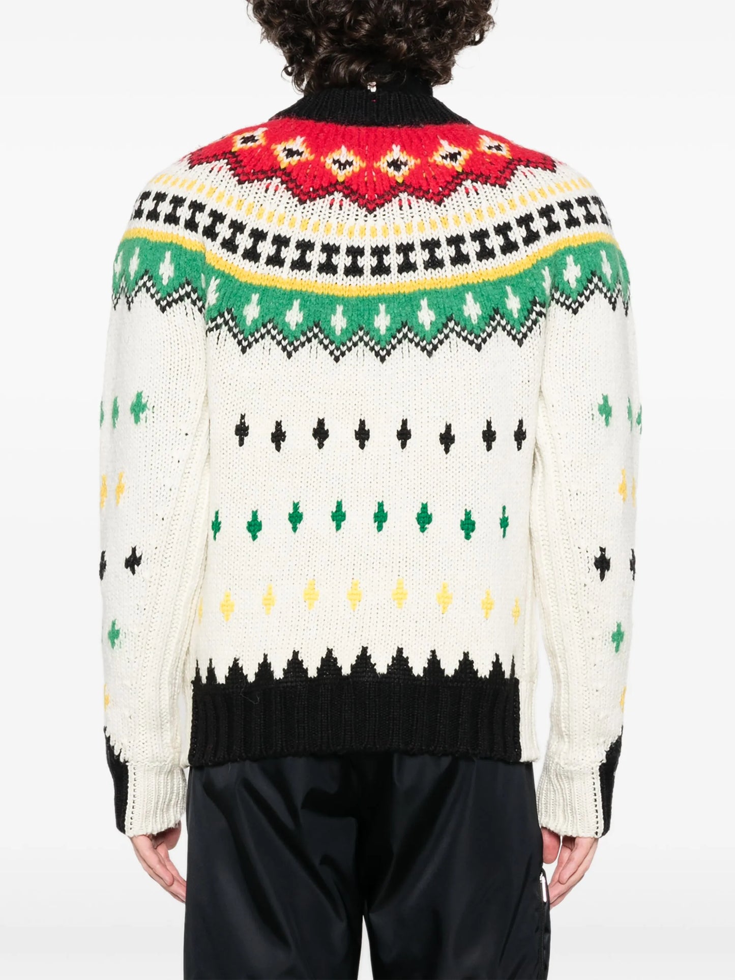 patterned virgin wool-blend jumper
