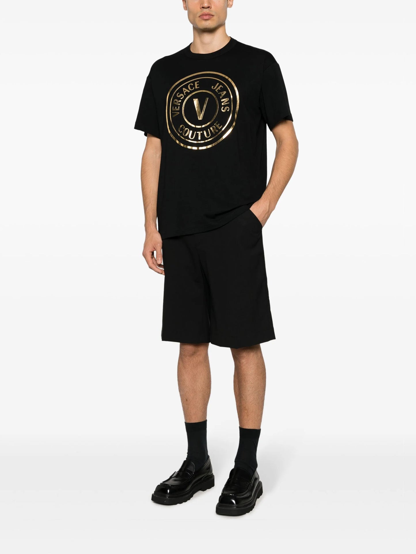 foiled logo-print cotton T-shirt