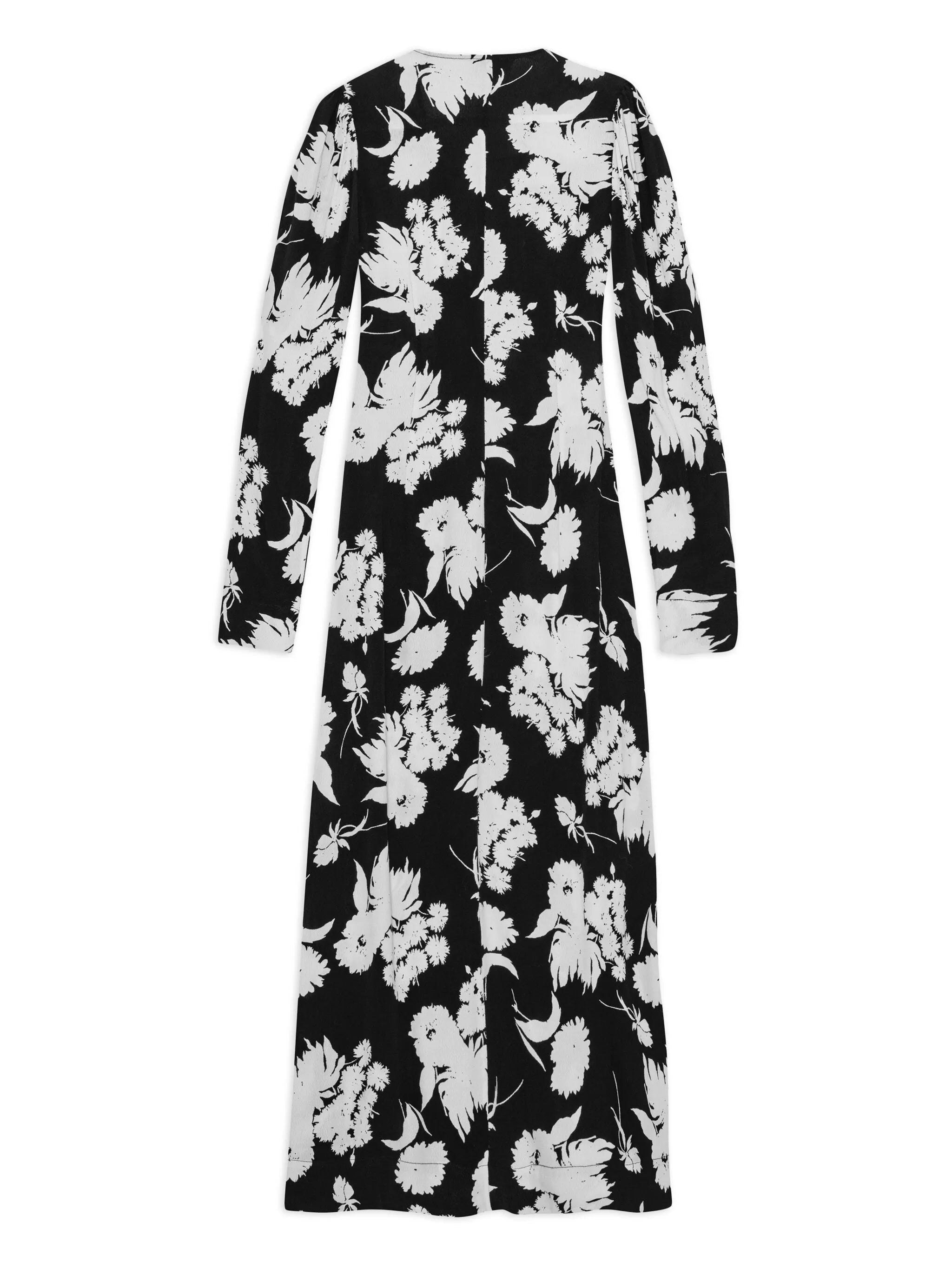 floral-print long-sleeve midi dress