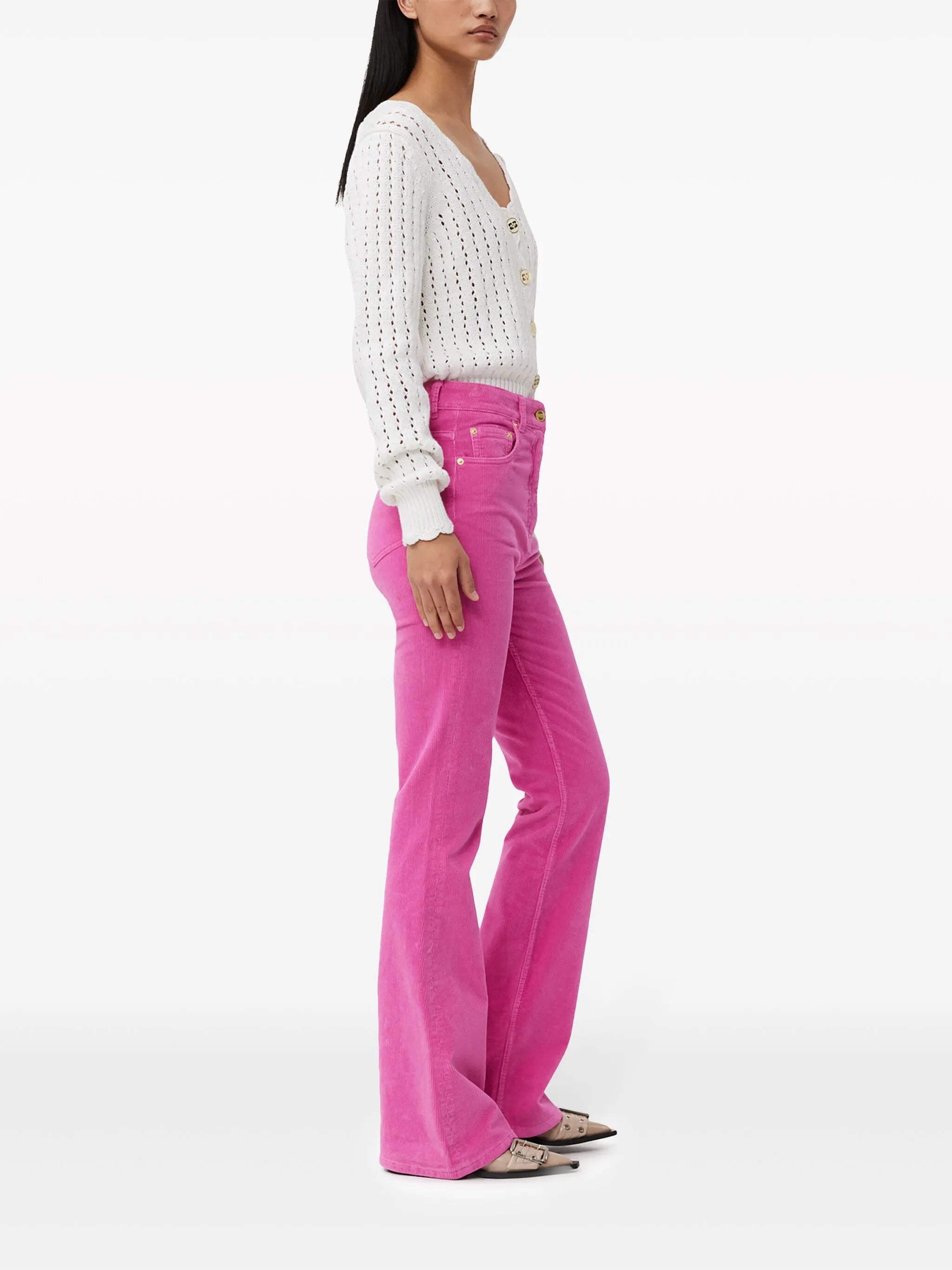 corduroy organic-cotton blend flared jeans