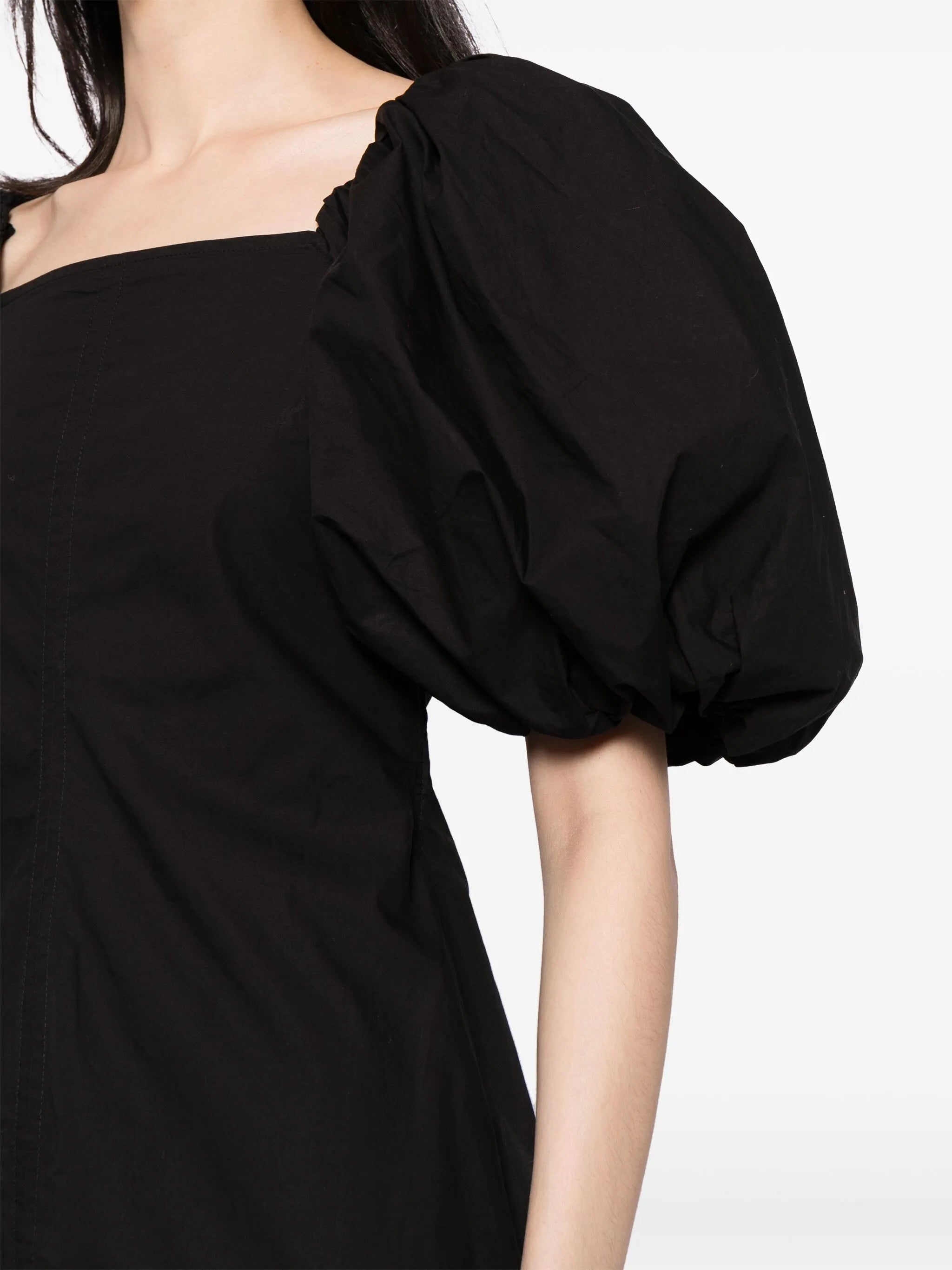 poplin-texture organic-cotton minidress