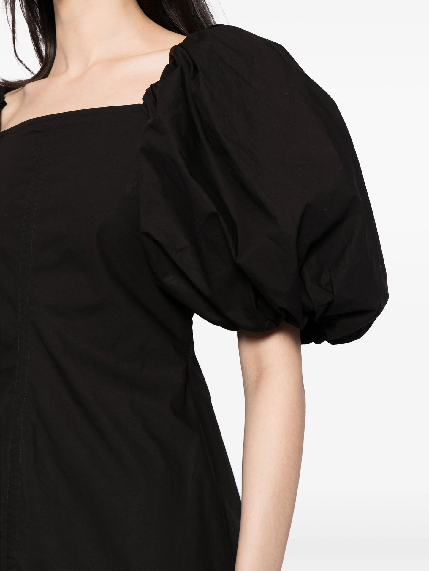 poplin-texture organic-cotton minidress