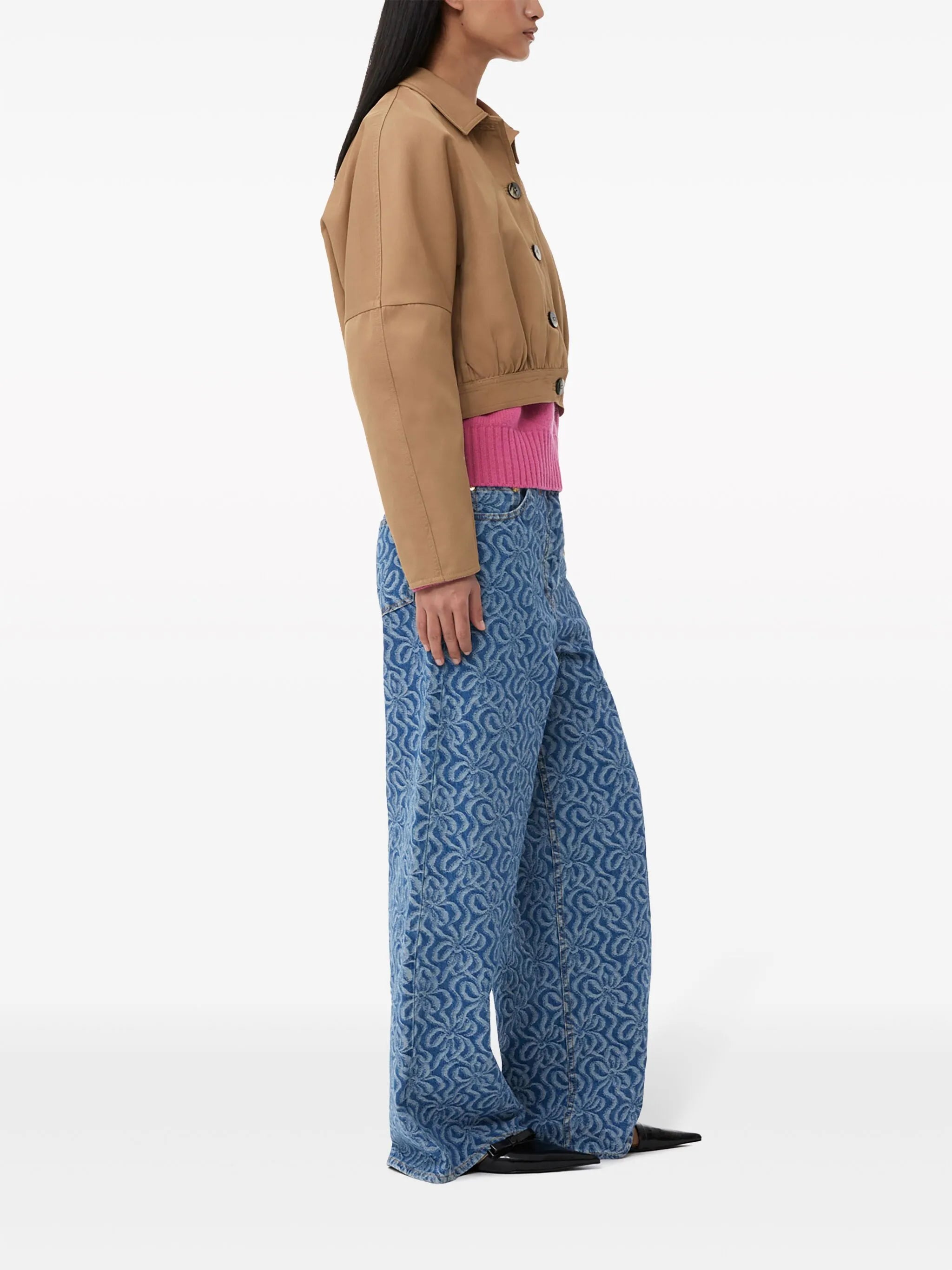 pleated cropped jacket