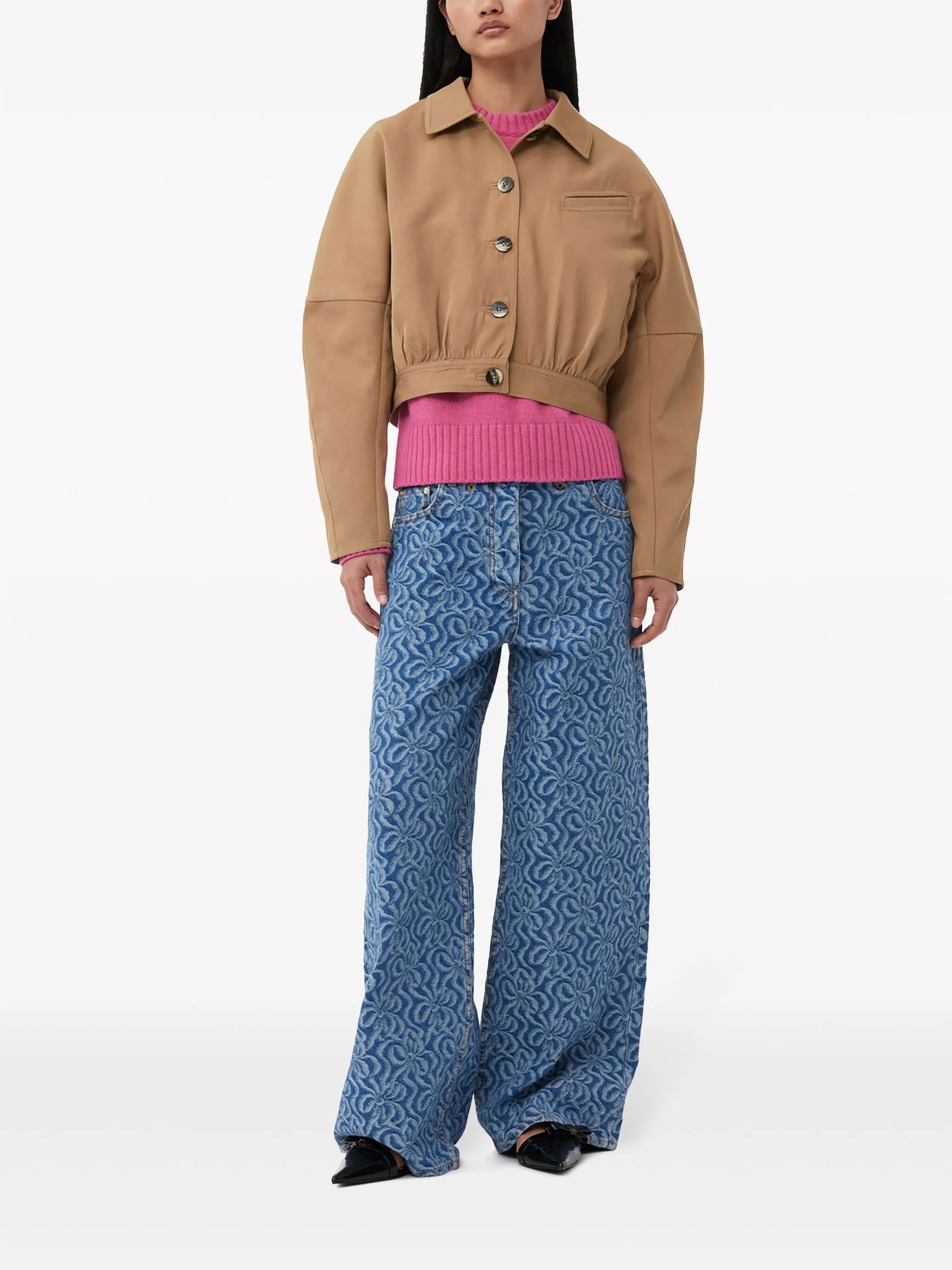 pleated cropped jacket