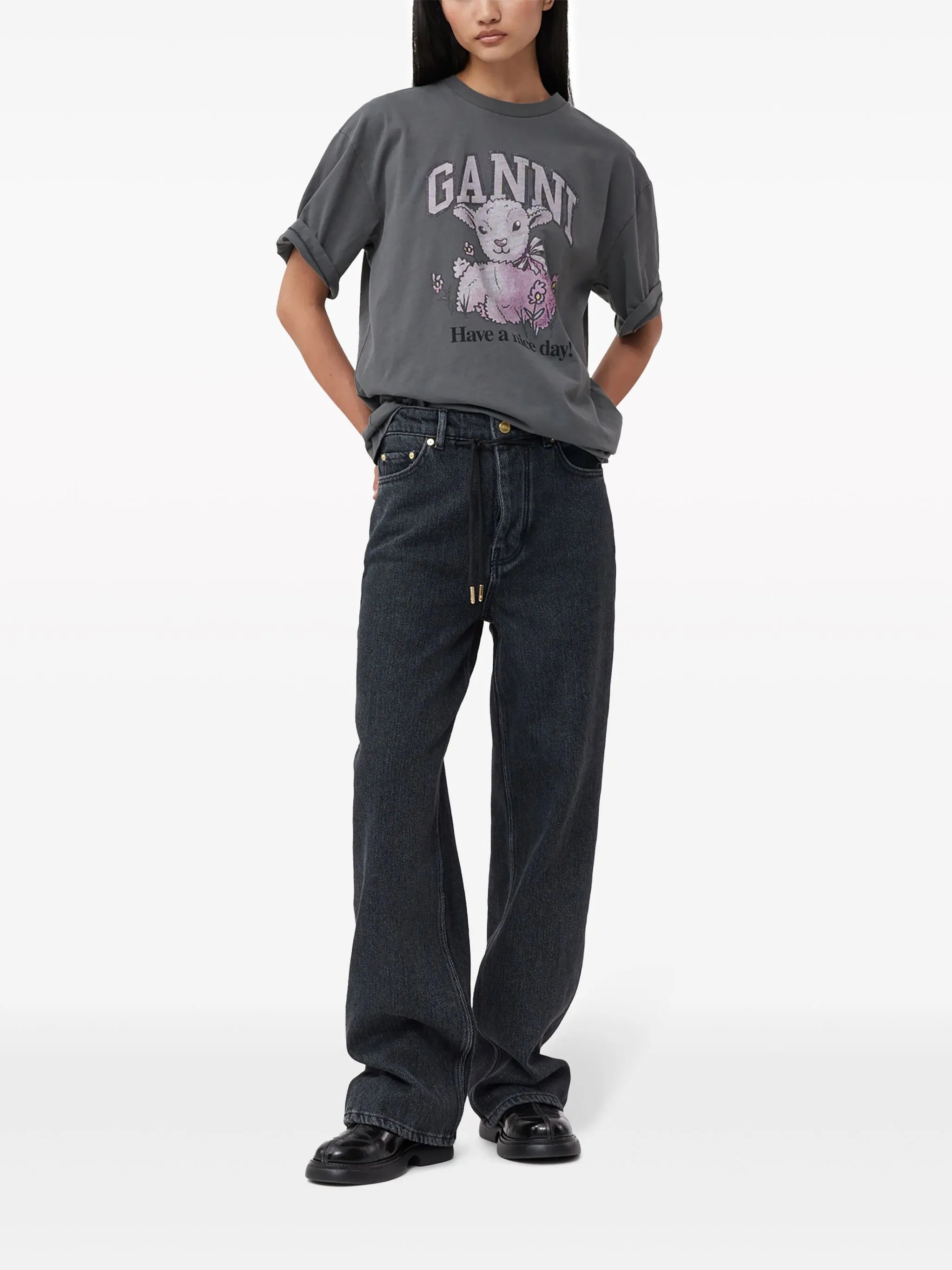 graphic-print organic-cotton blend T-shirt