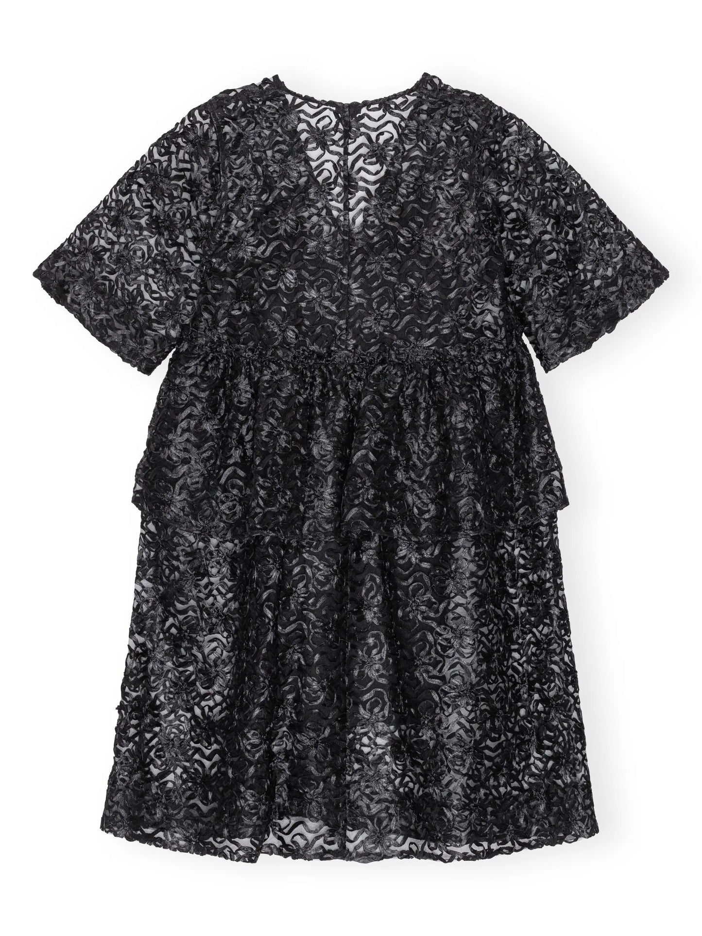 bow-pattern tulle minidress