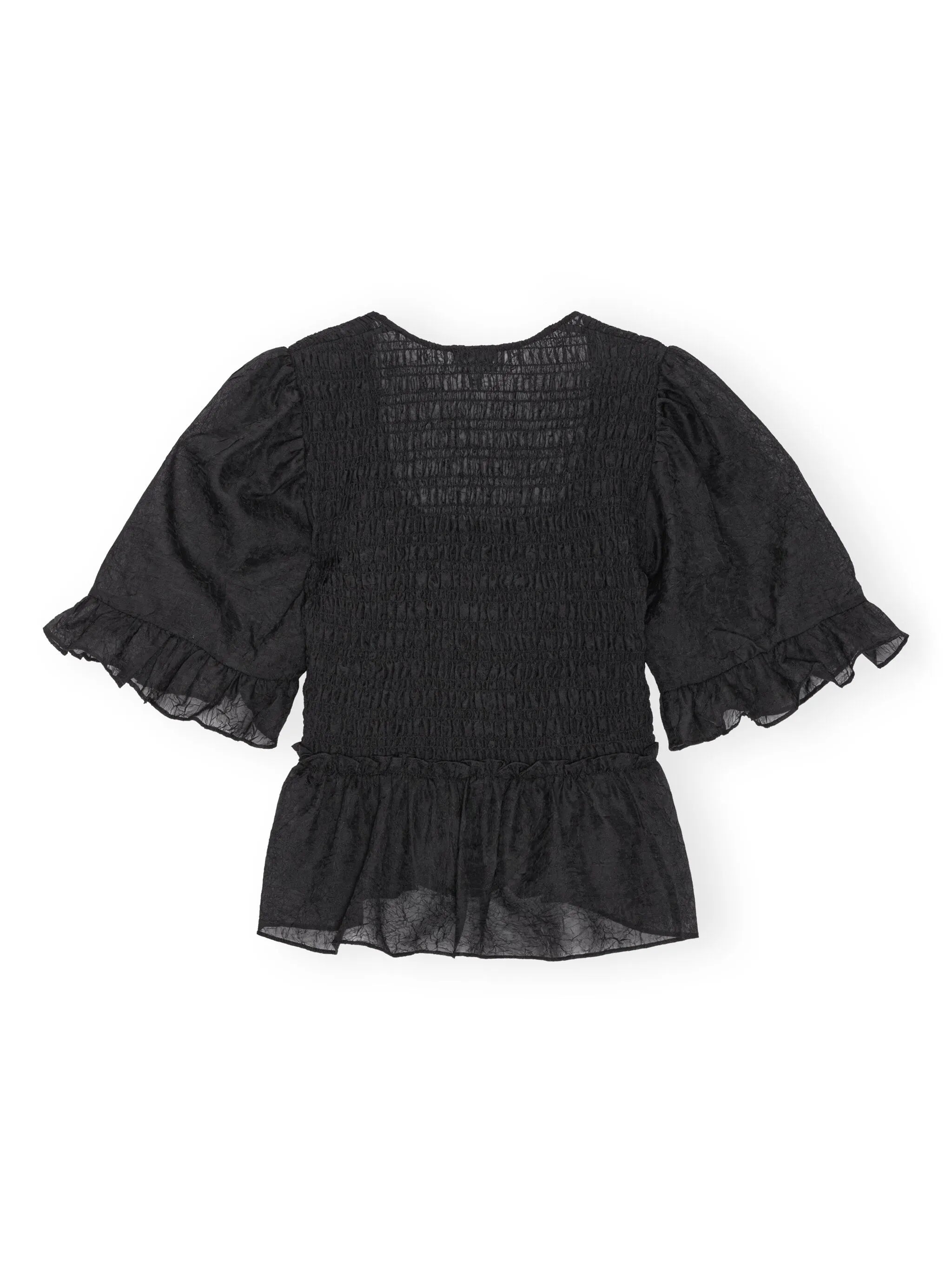 Crinkled Georgette Smock Blouse