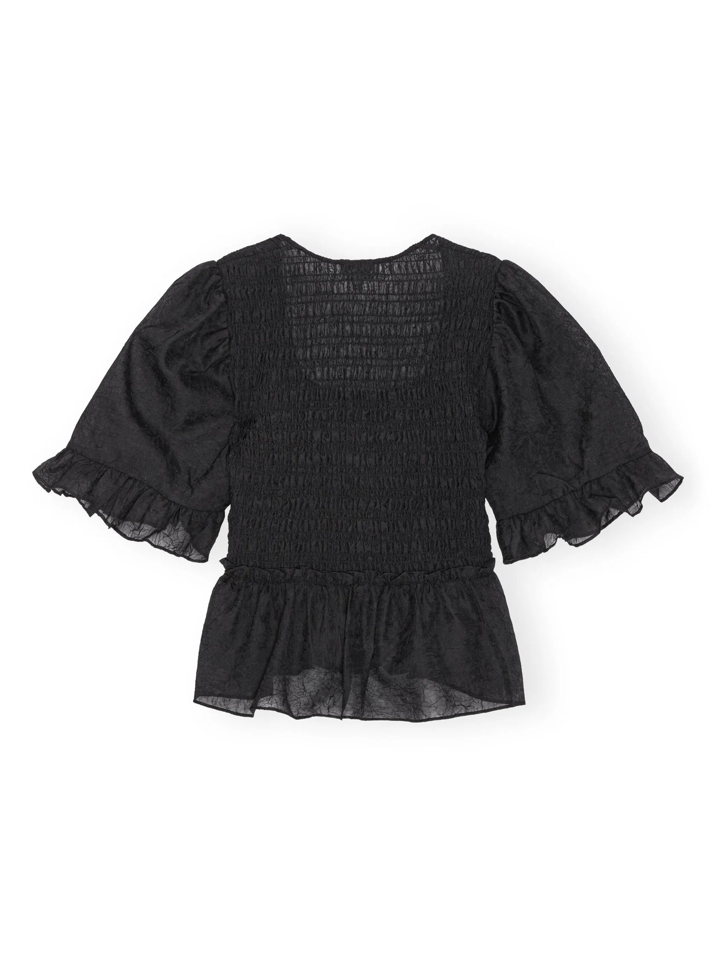 Crinkled Georgette Smock Blouse