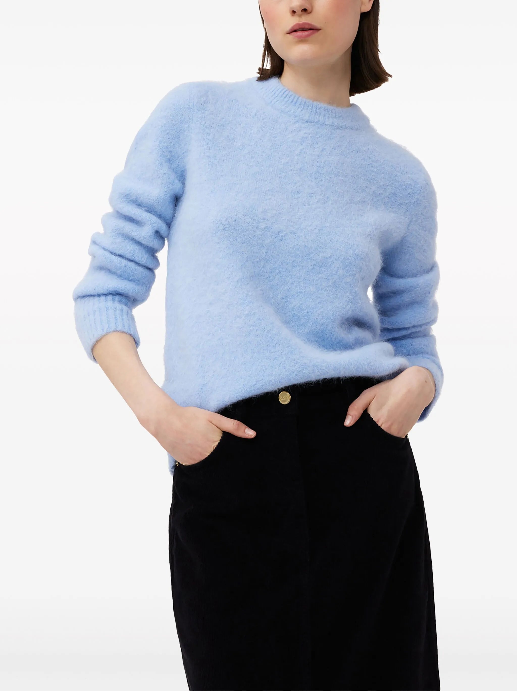 high-waisted corduroy skirt