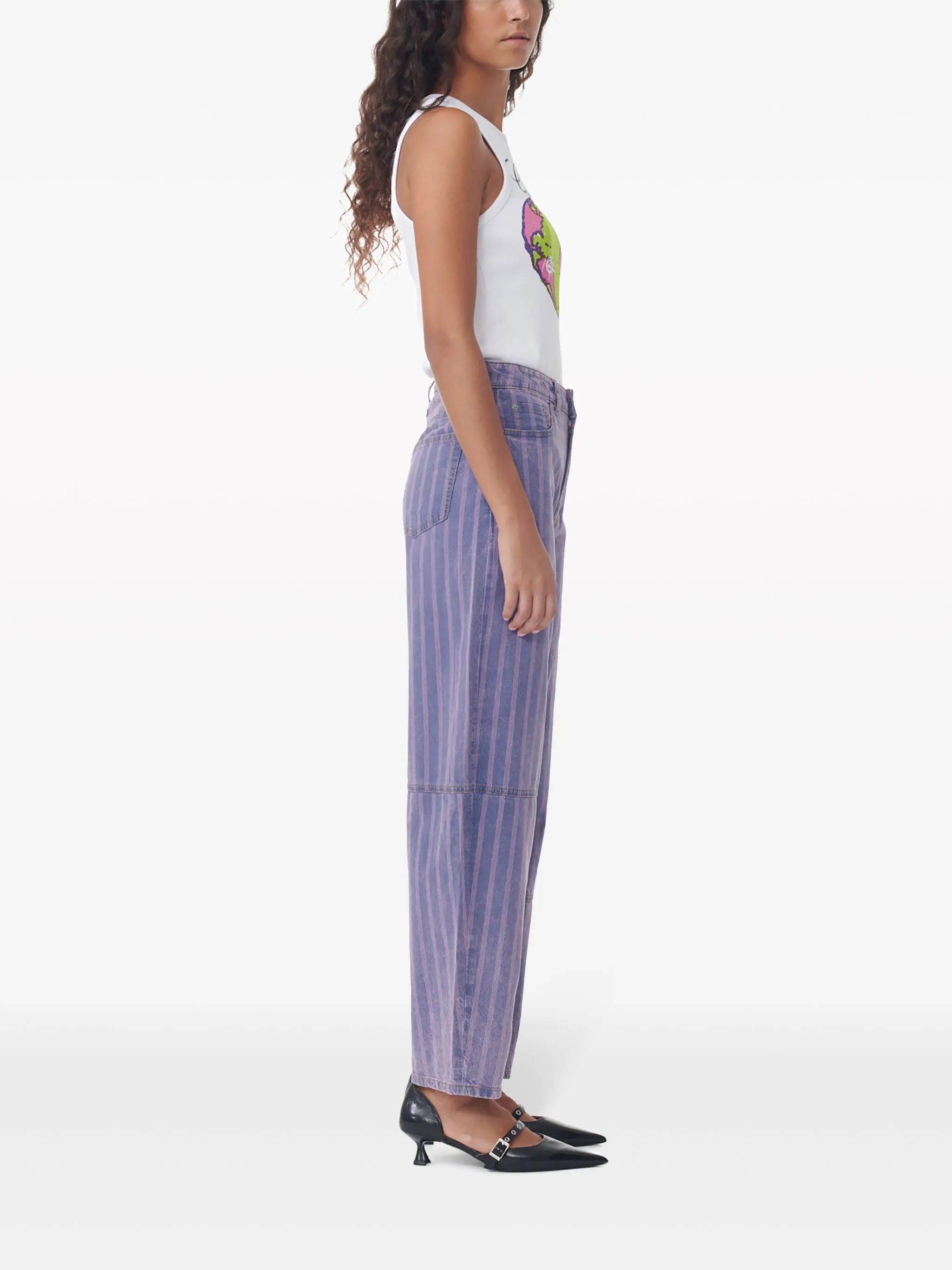 logo-print racerback tank top