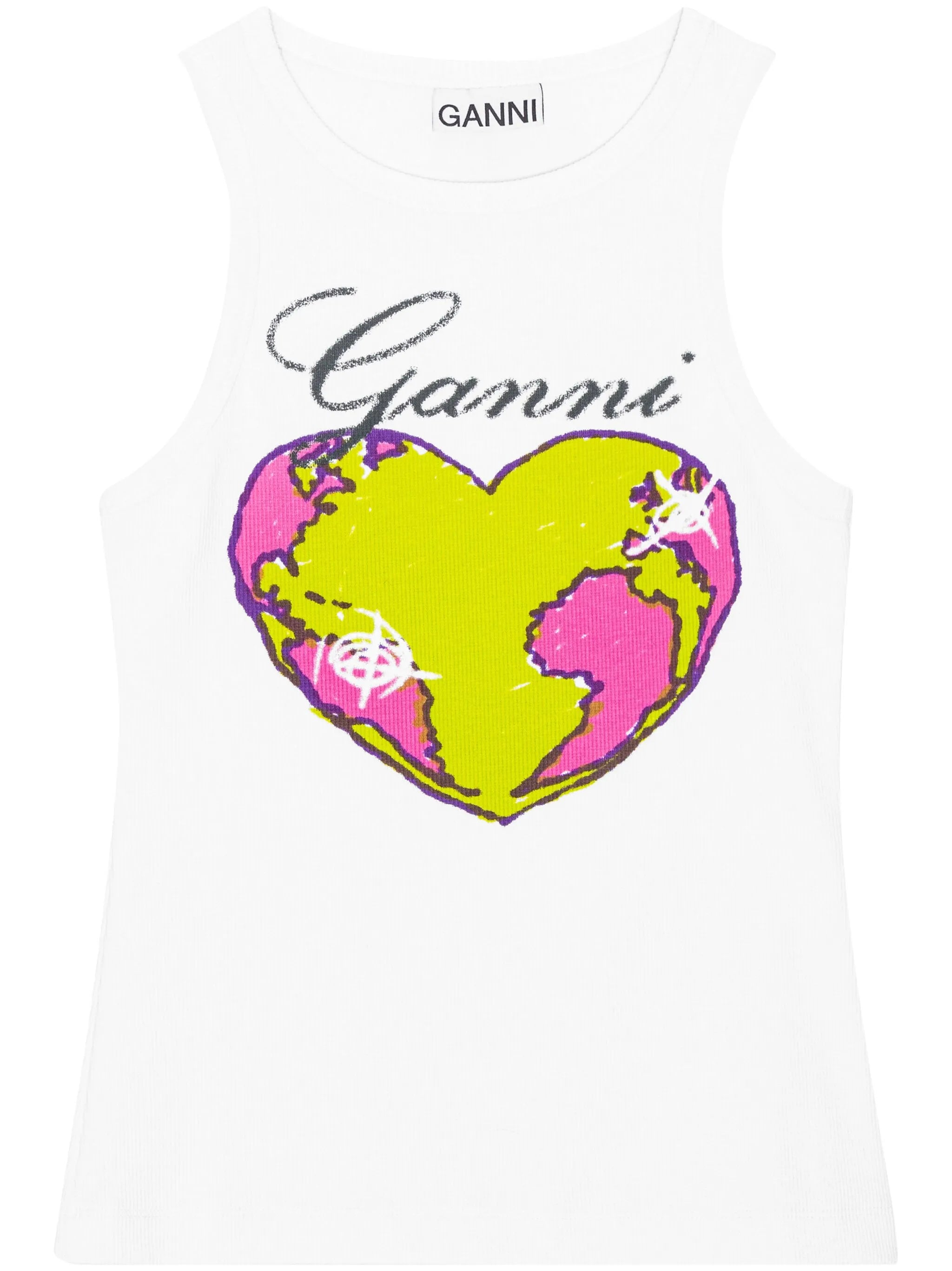 logo-print racerback tank top