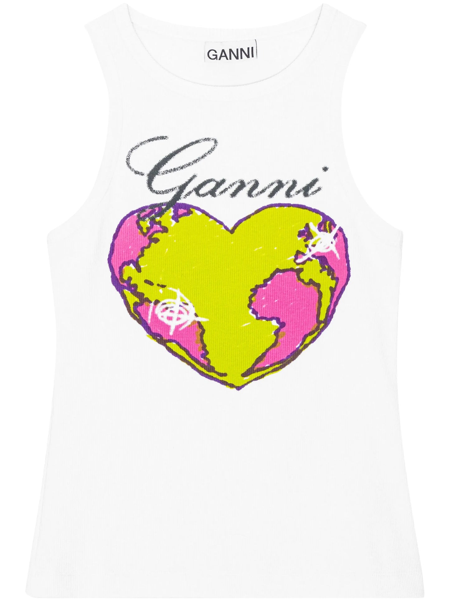 logo-print racerback tank top