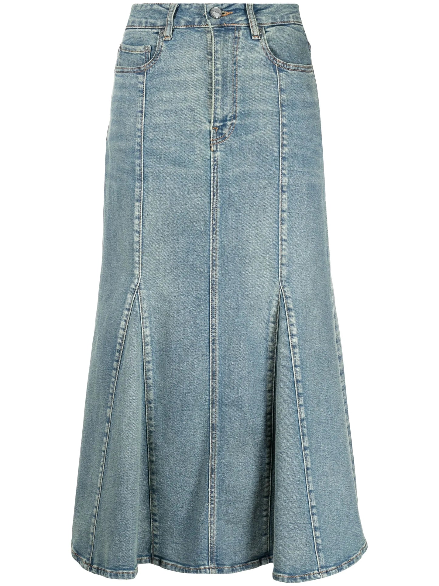 logo-appliqué denim skirt