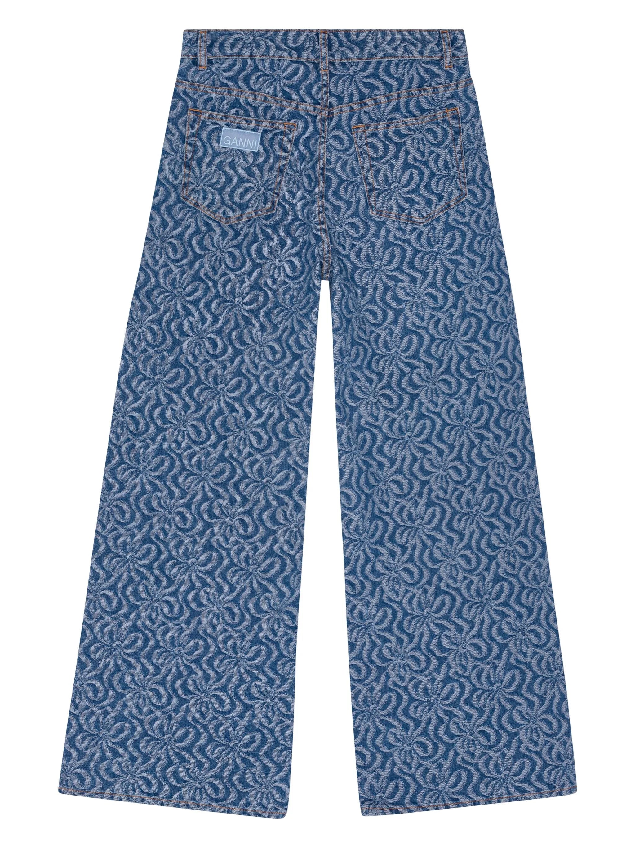 graphic-print organic-cotton straight-leg jeans