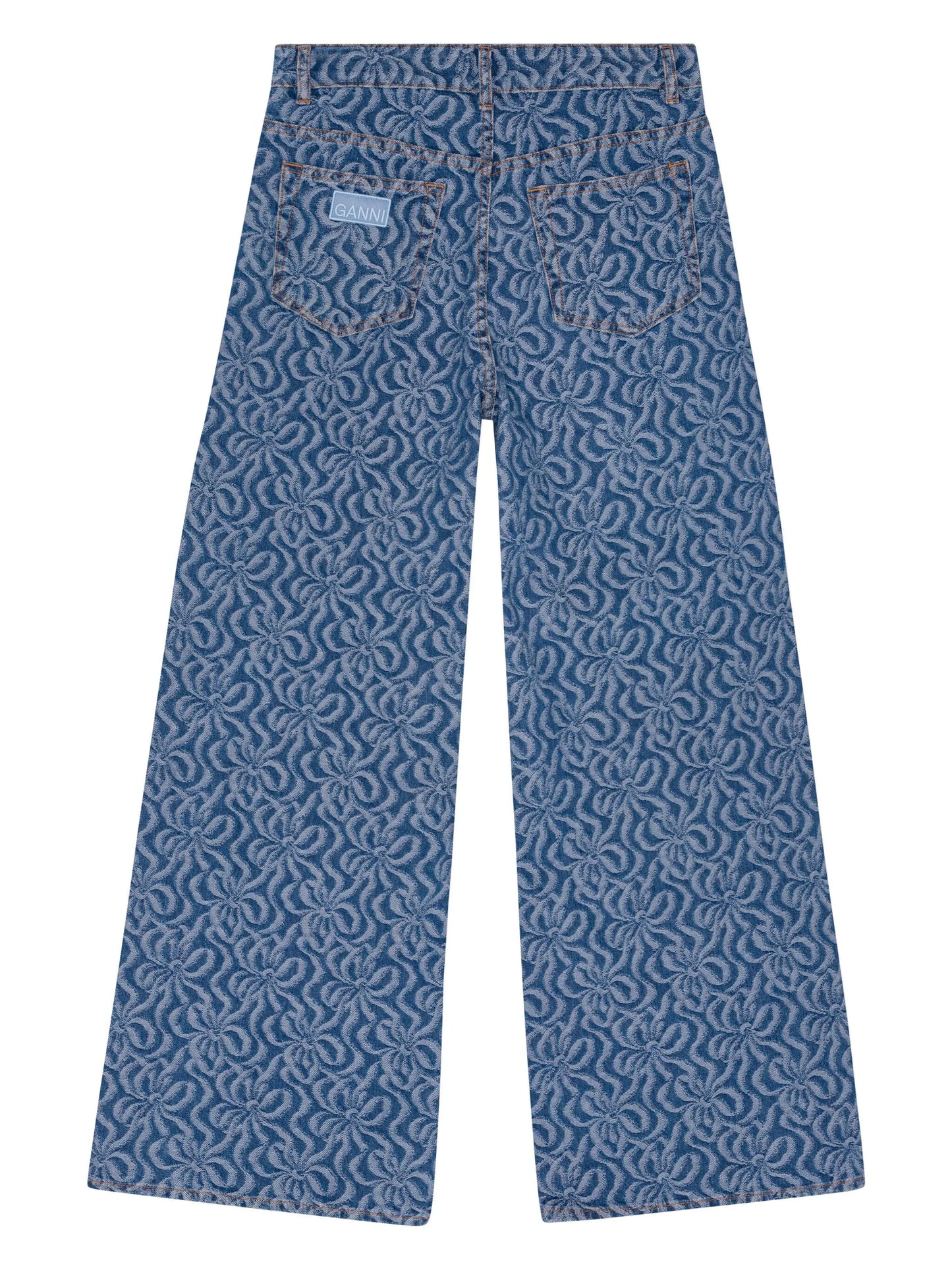 graphic-print organic-cotton straight-leg jeans