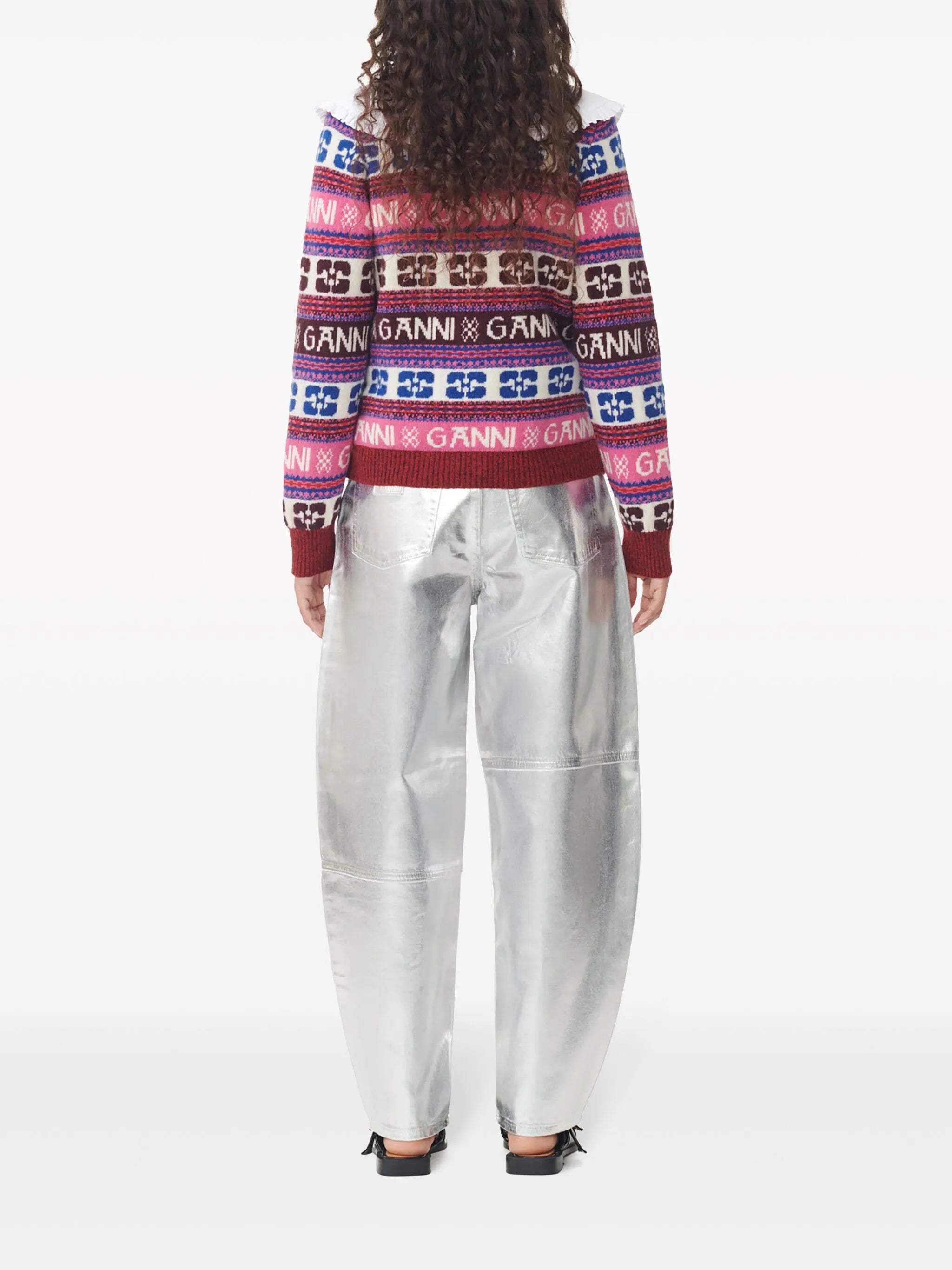 intarsia-logo V-neck cardigan