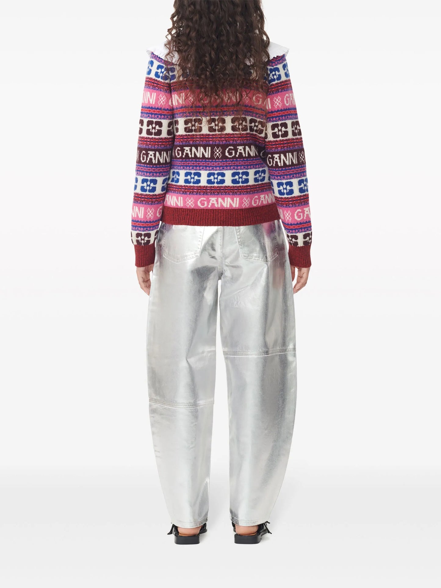 intarsia-logo V-neck cardigan