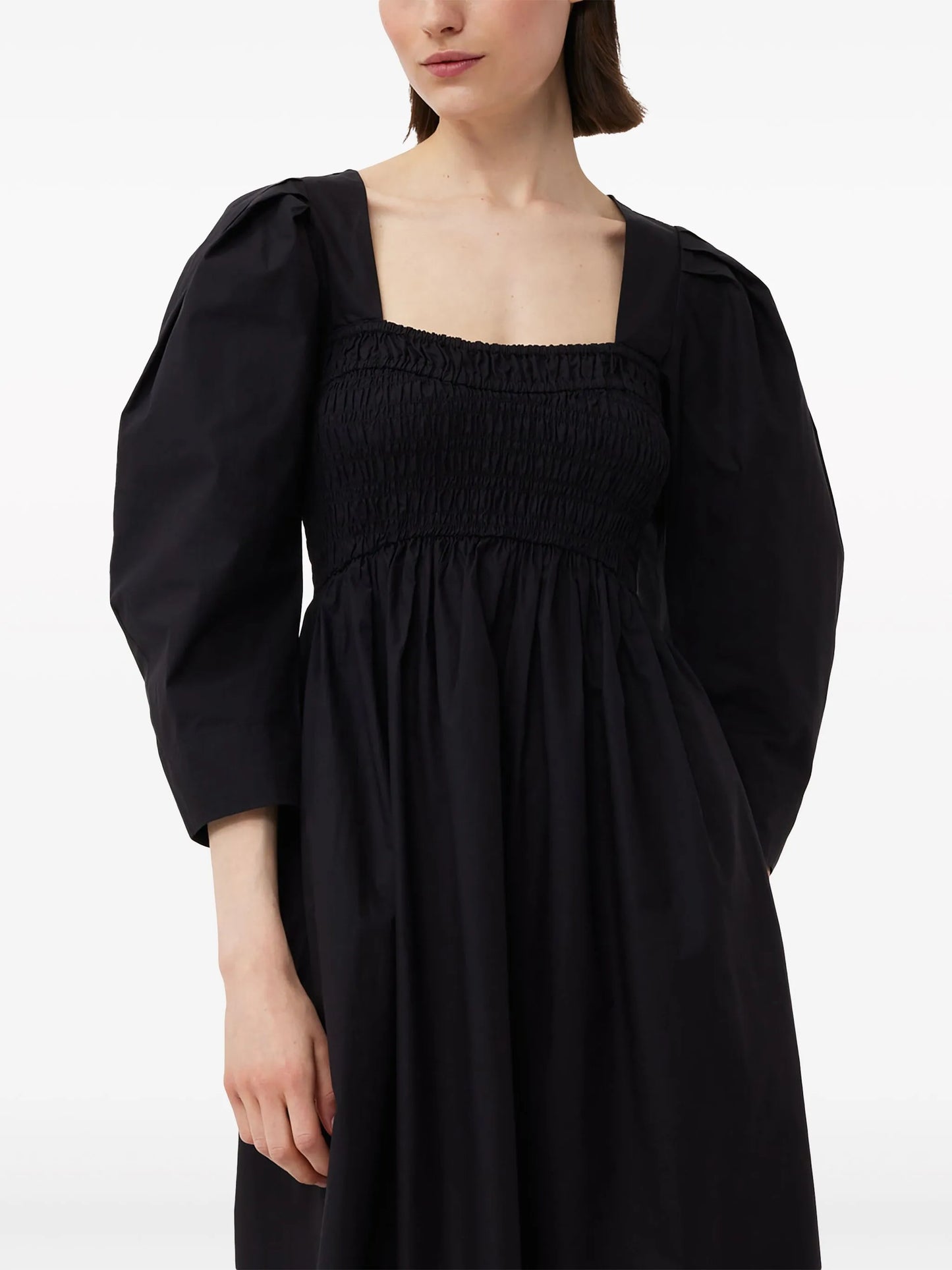 poplin organic cotton midi dress