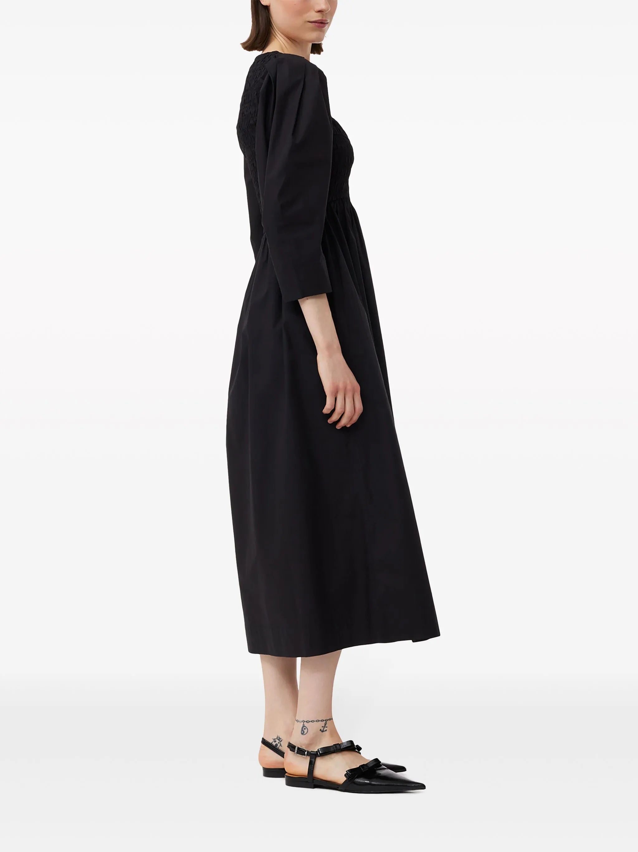 poplin organic cotton midi dress