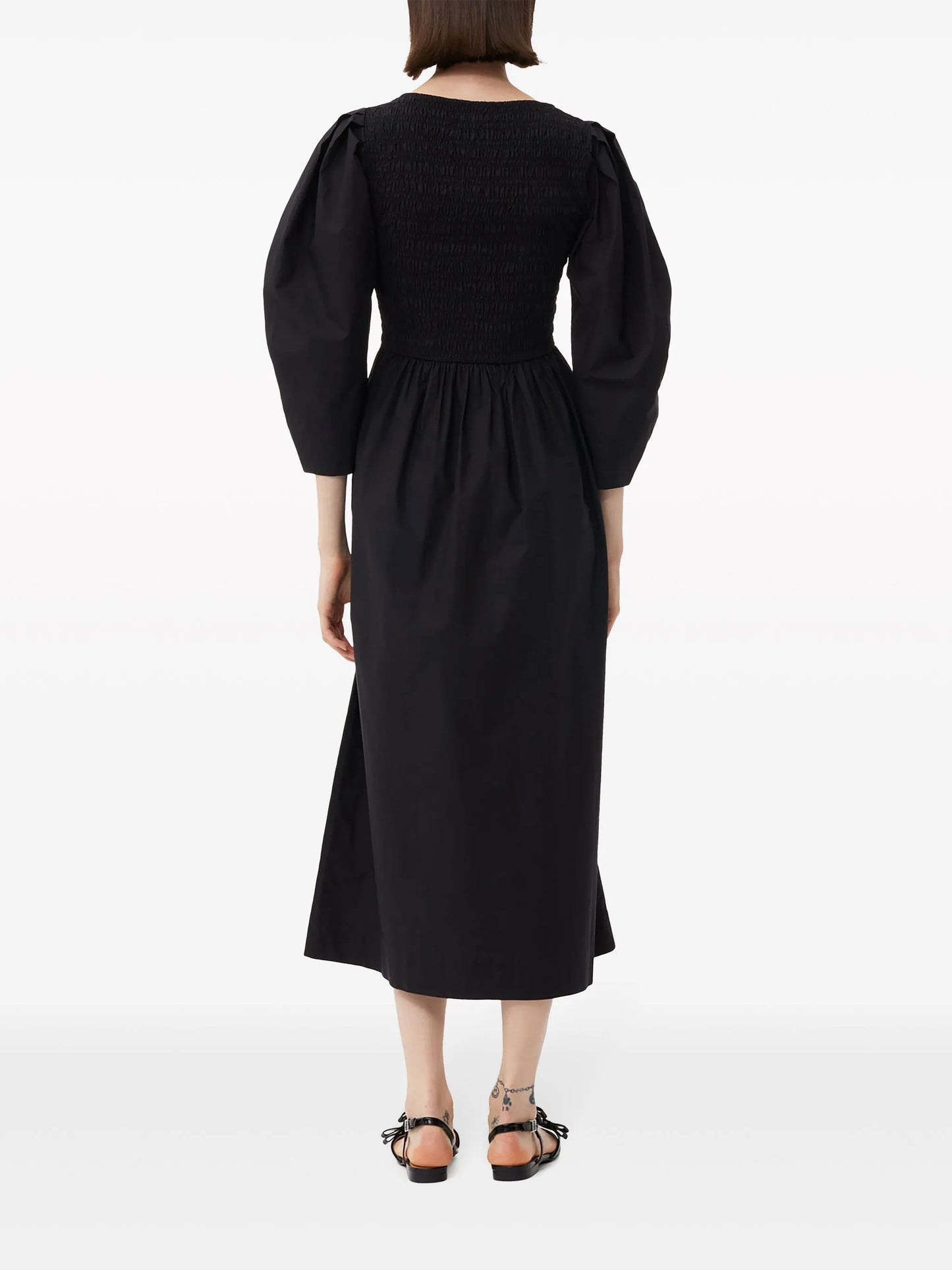 poplin organic cotton midi dress