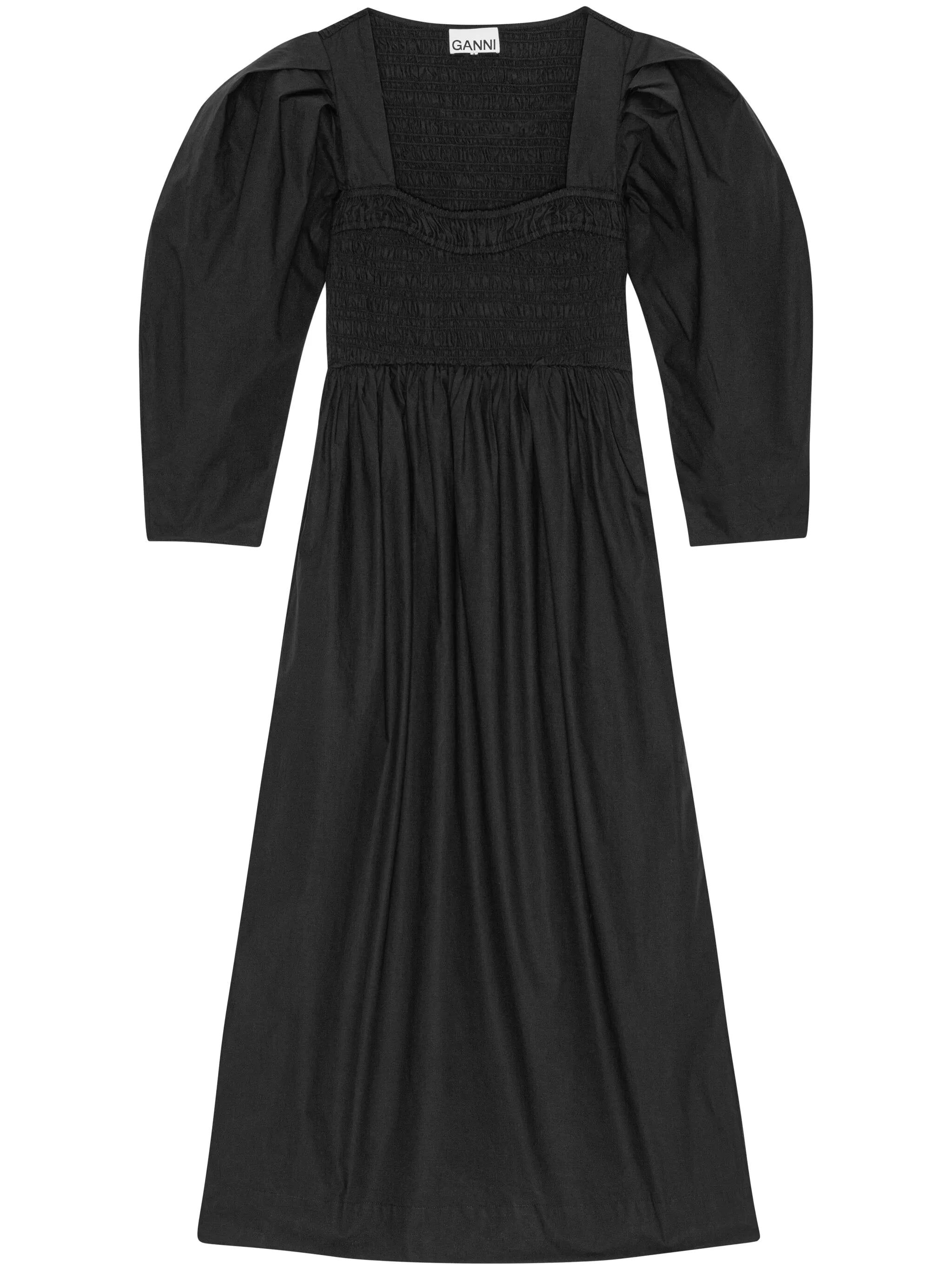 poplin organic cotton midi dress