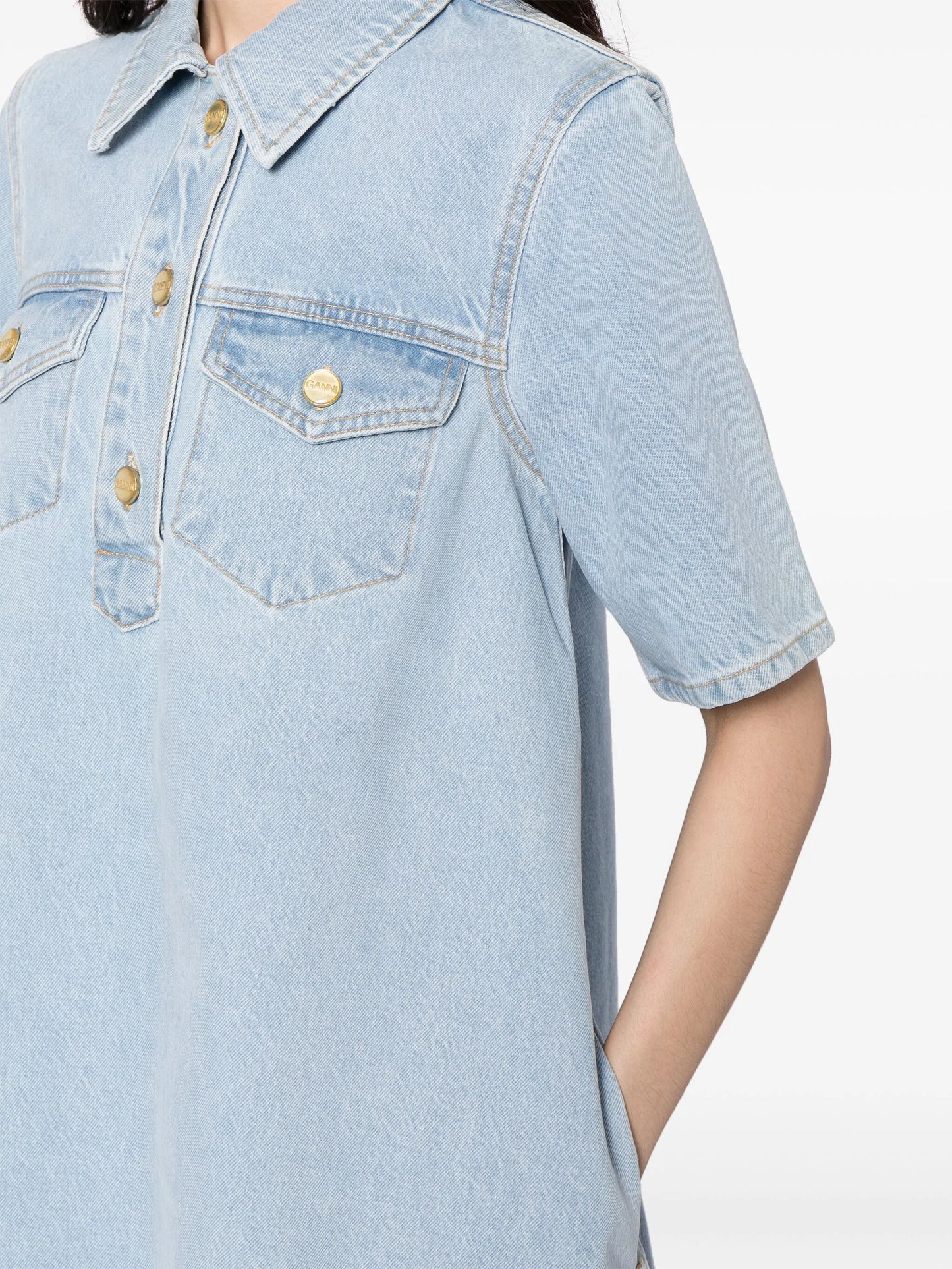 denim mini dress