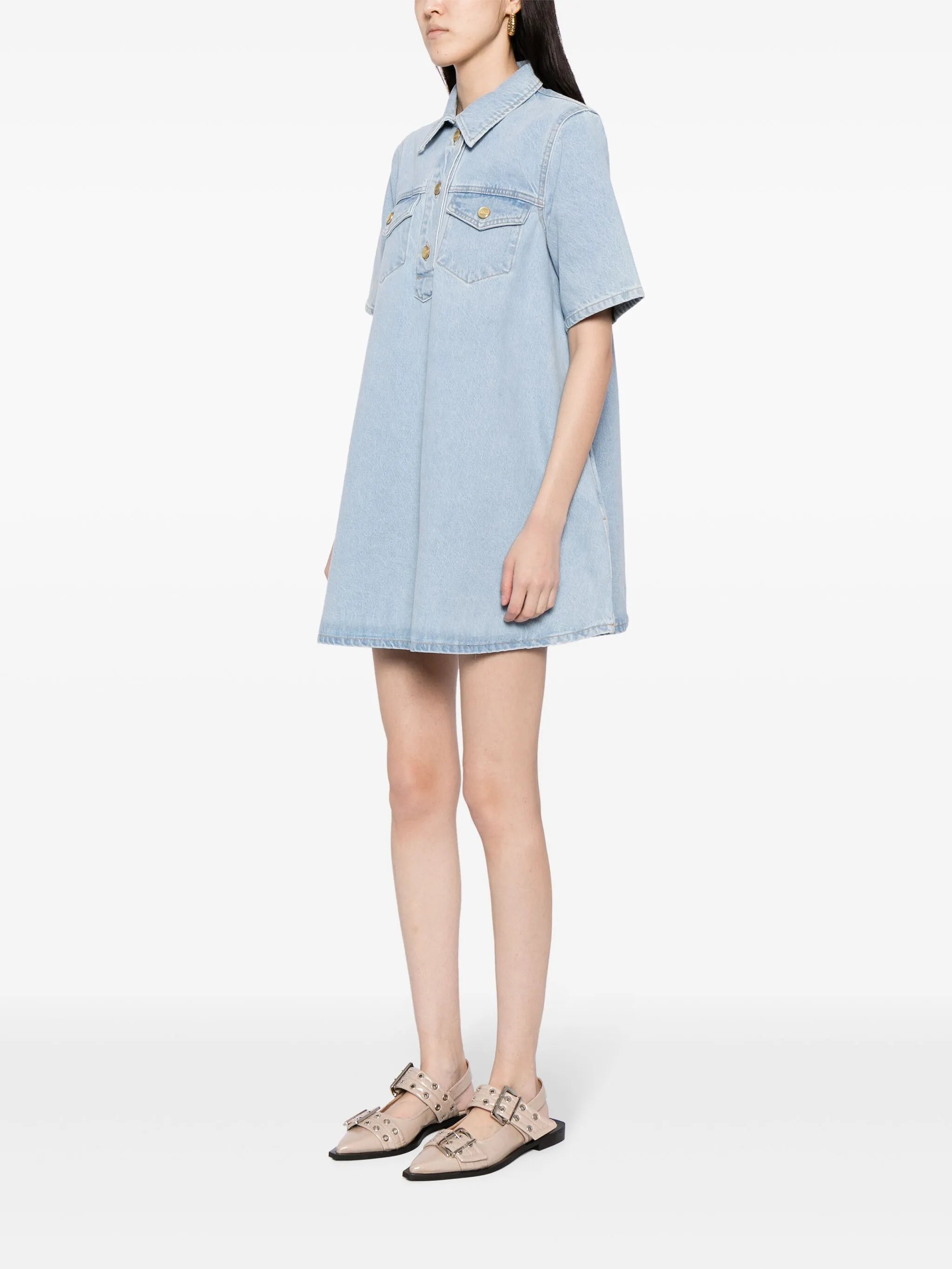 denim mini dress