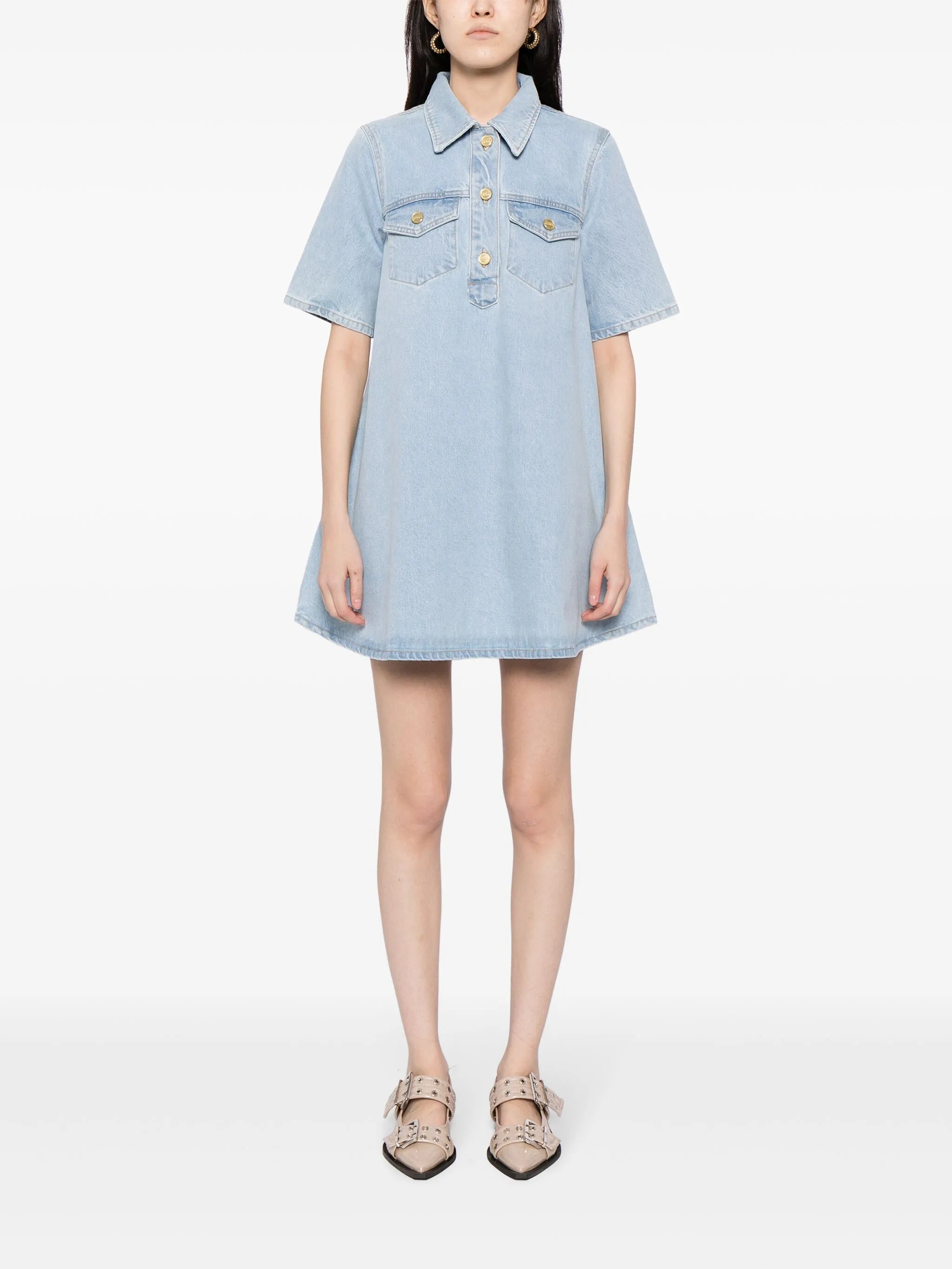 denim mini dress