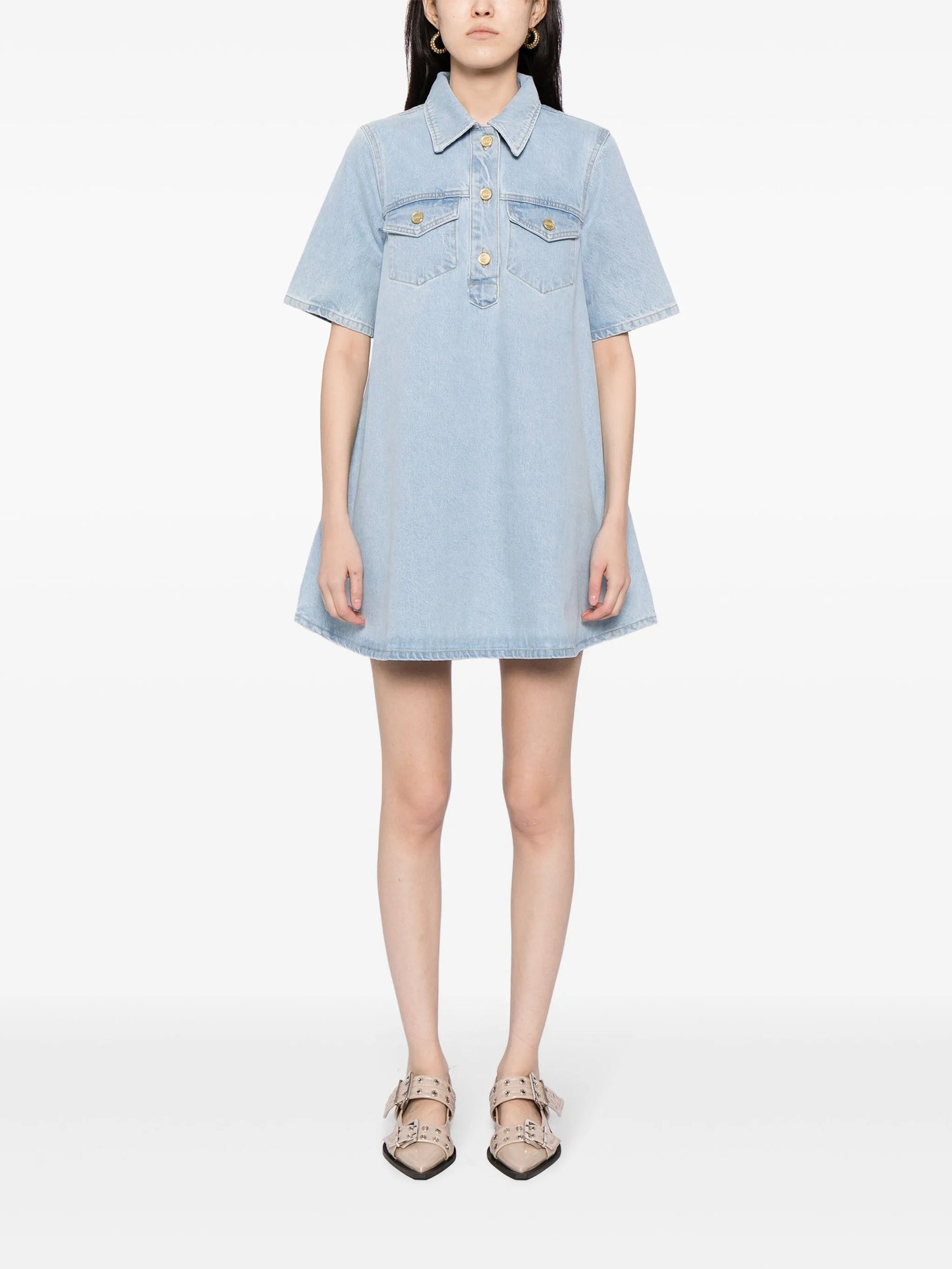 denim mini dress