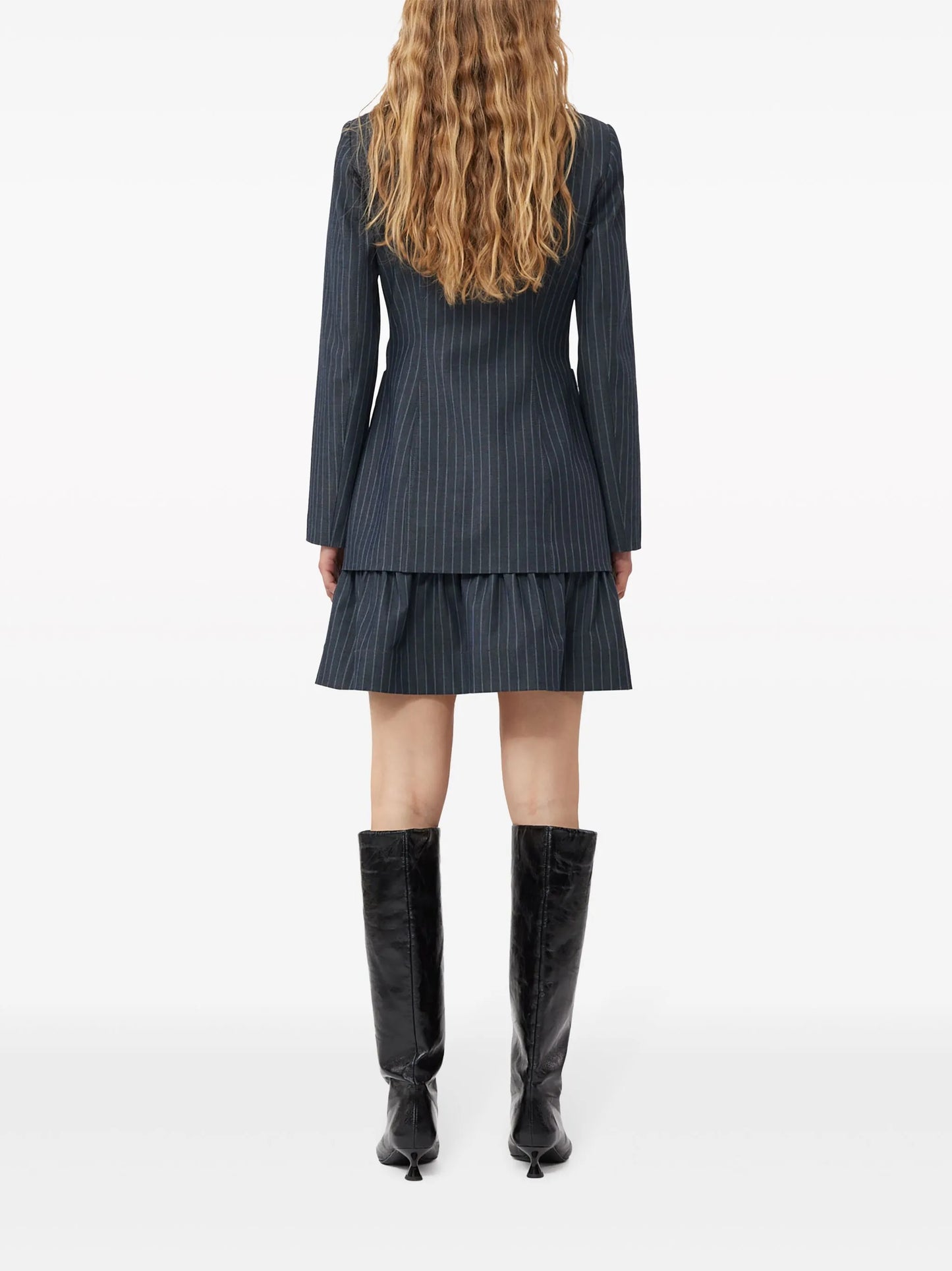pinstripe single-breasted blazer