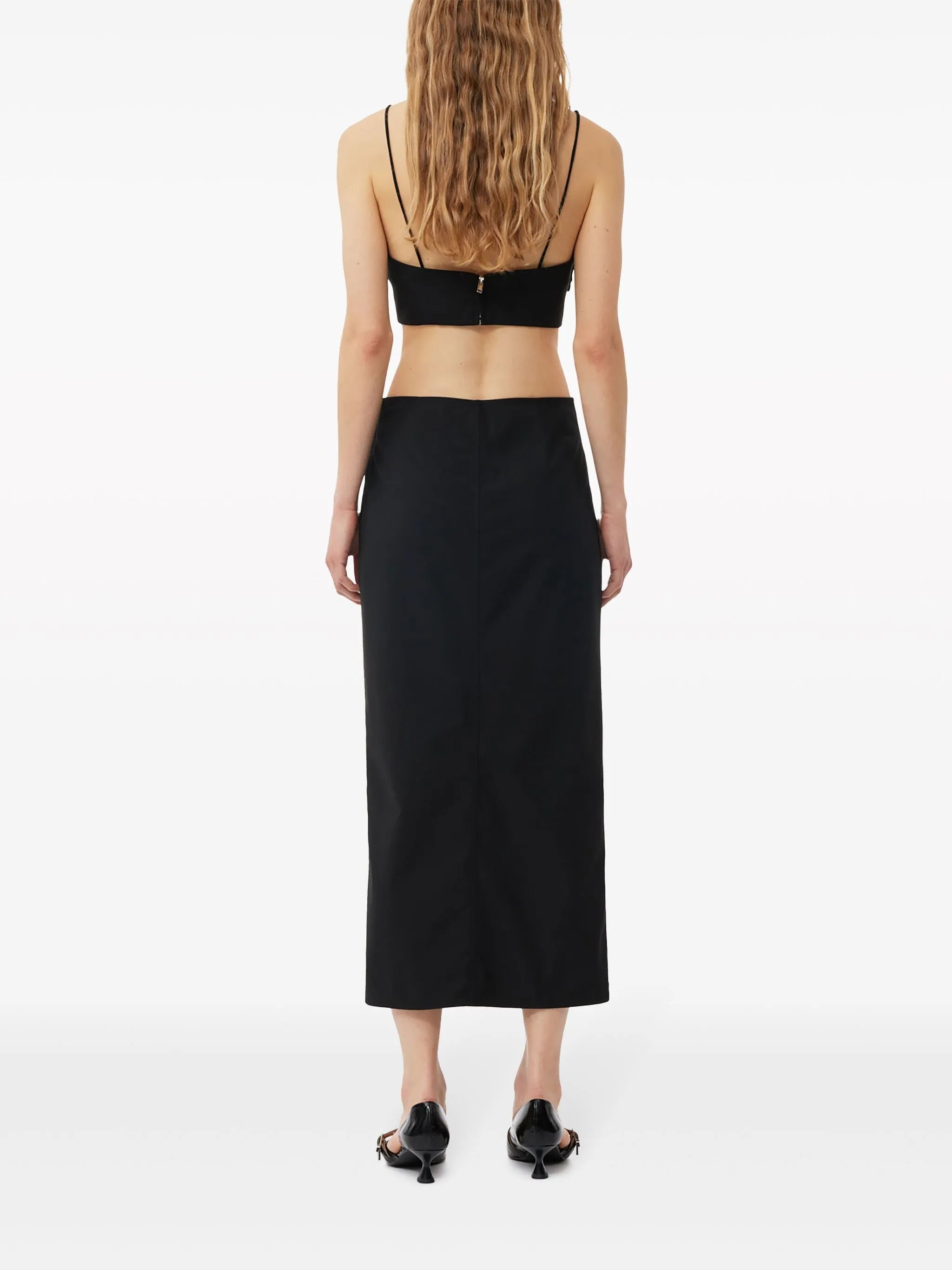 draped mid-rise midi dress