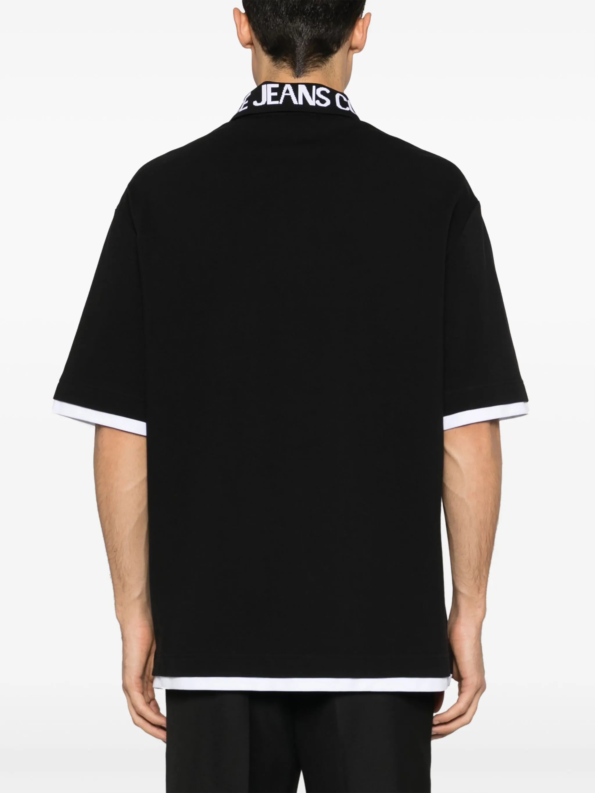 logo-intarsia cotton polo shirt
