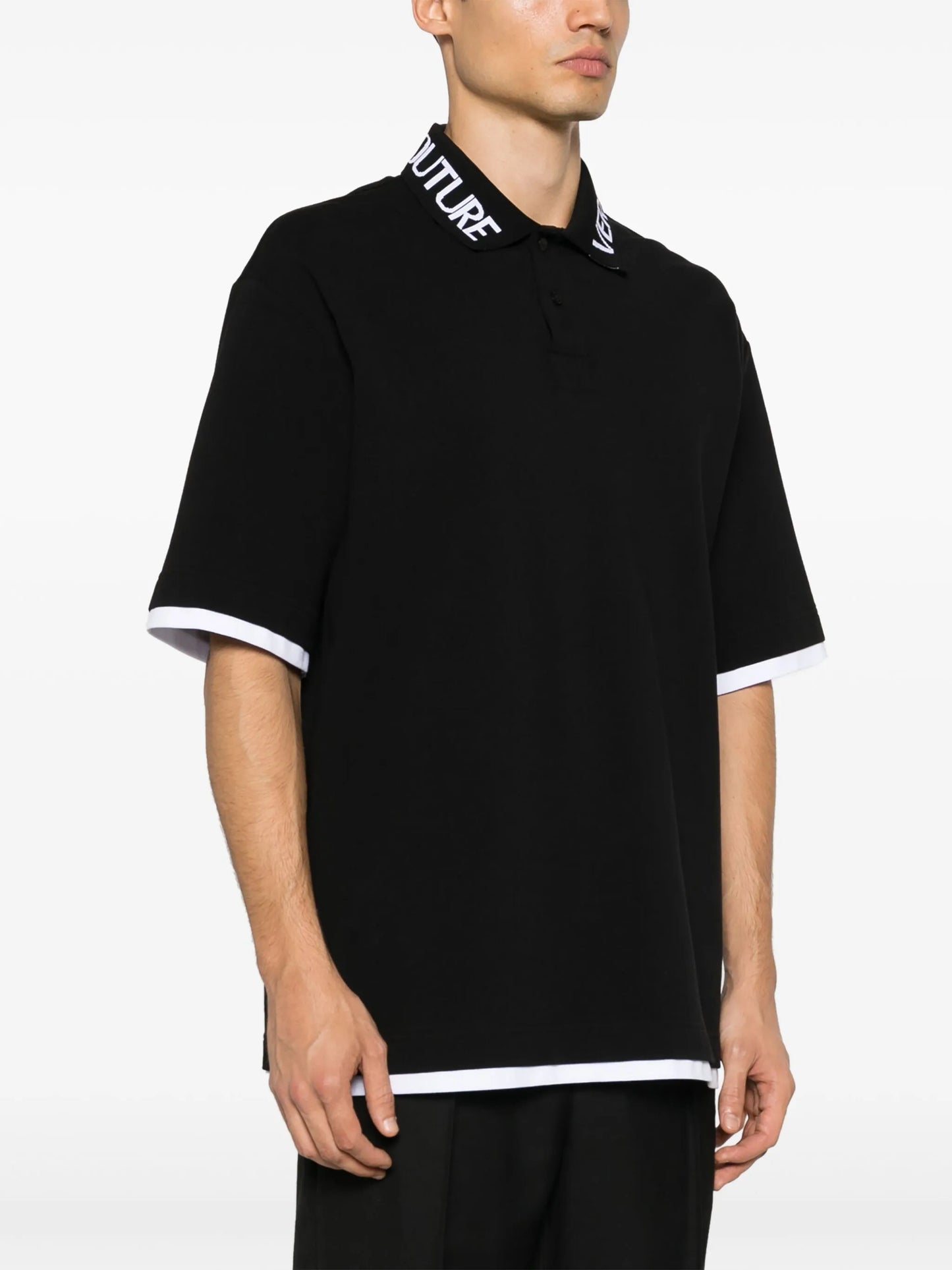 logo-intarsia cotton polo shirt