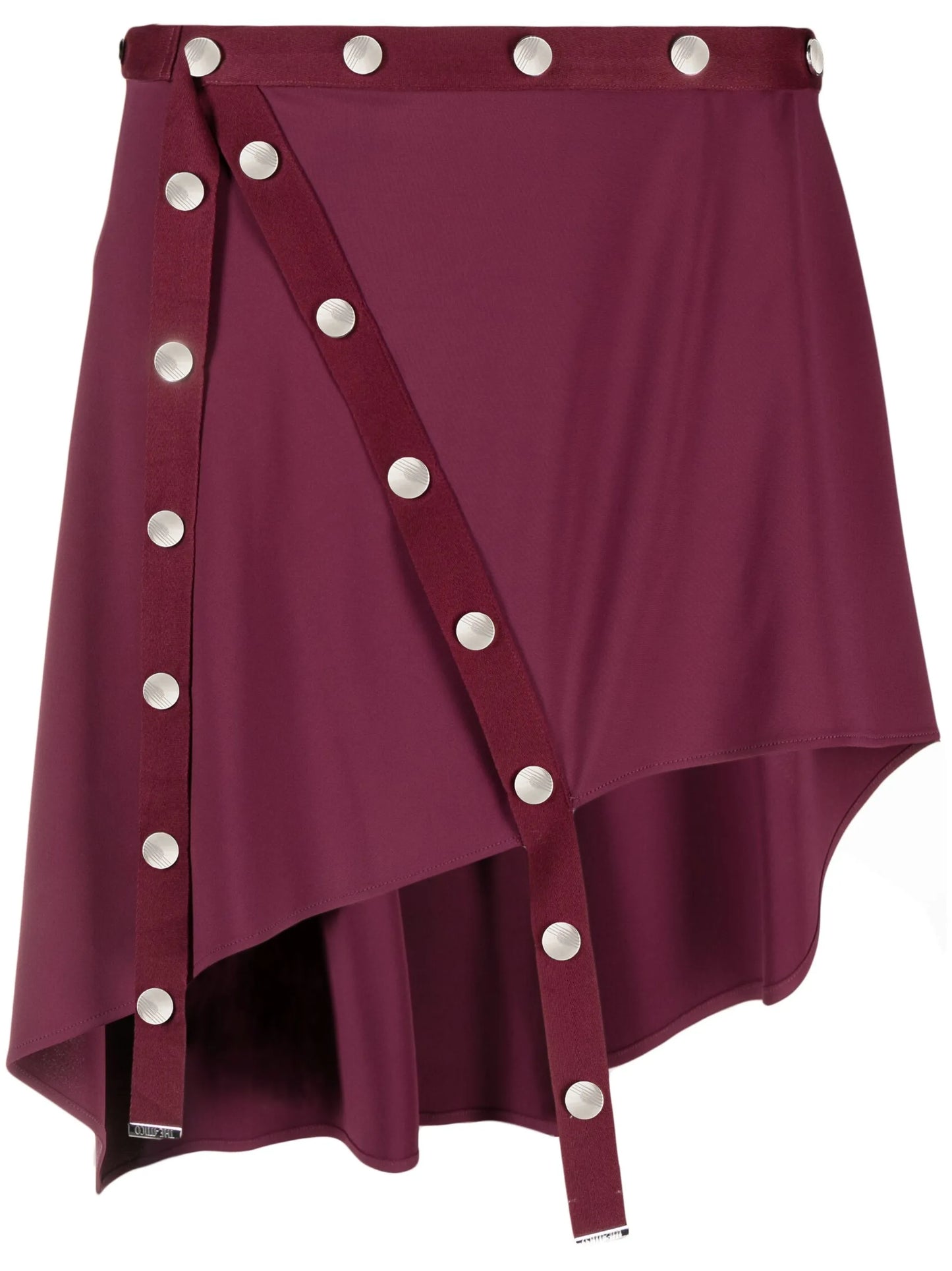 button-embellished asymmetric miniskirt