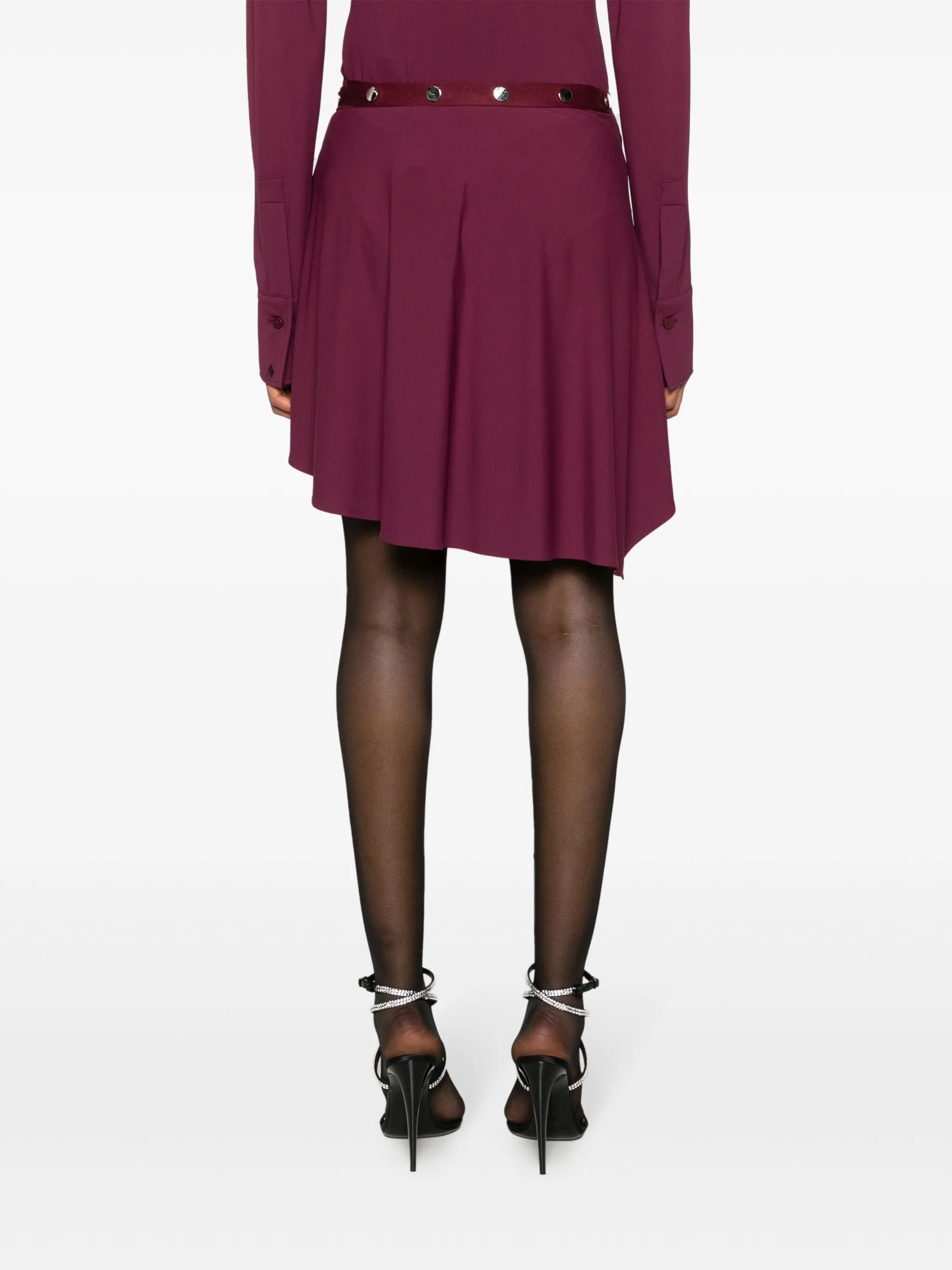 button-embellished asymmetric miniskirt