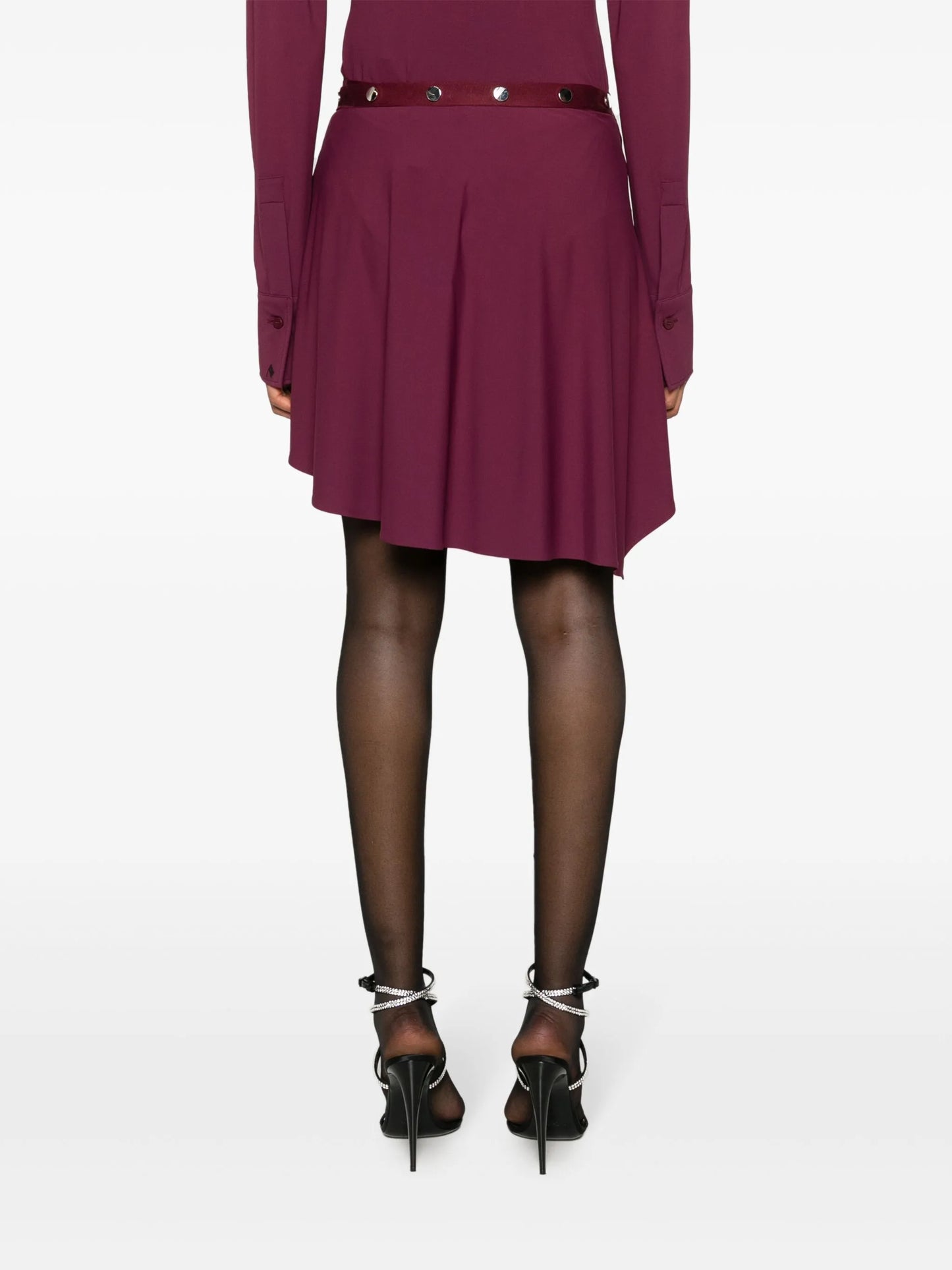 button-embellished asymmetric miniskirt
