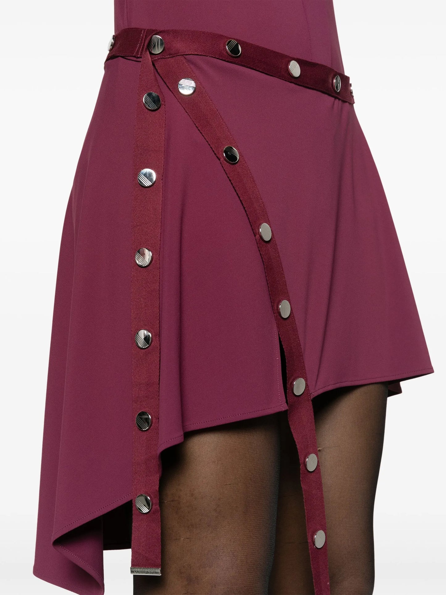 button-embellished asymmetric miniskirt