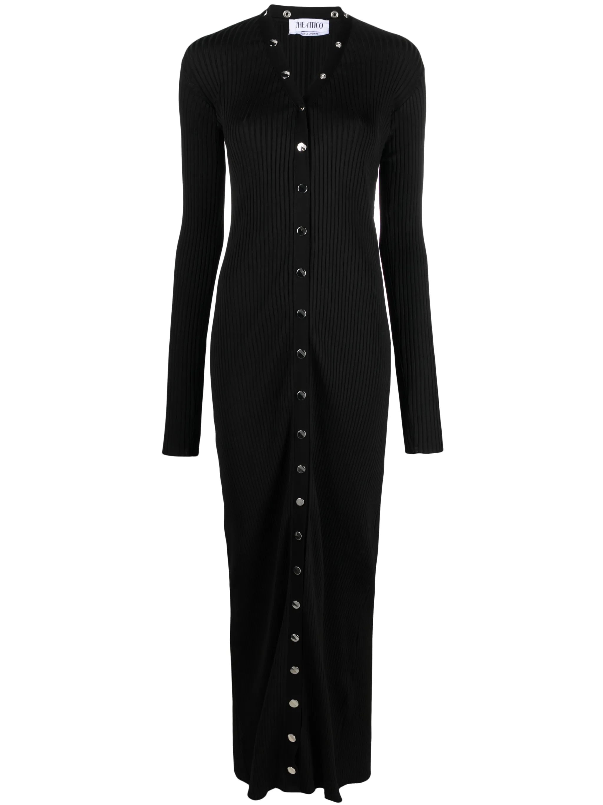 ribbed-knit cardigan dress