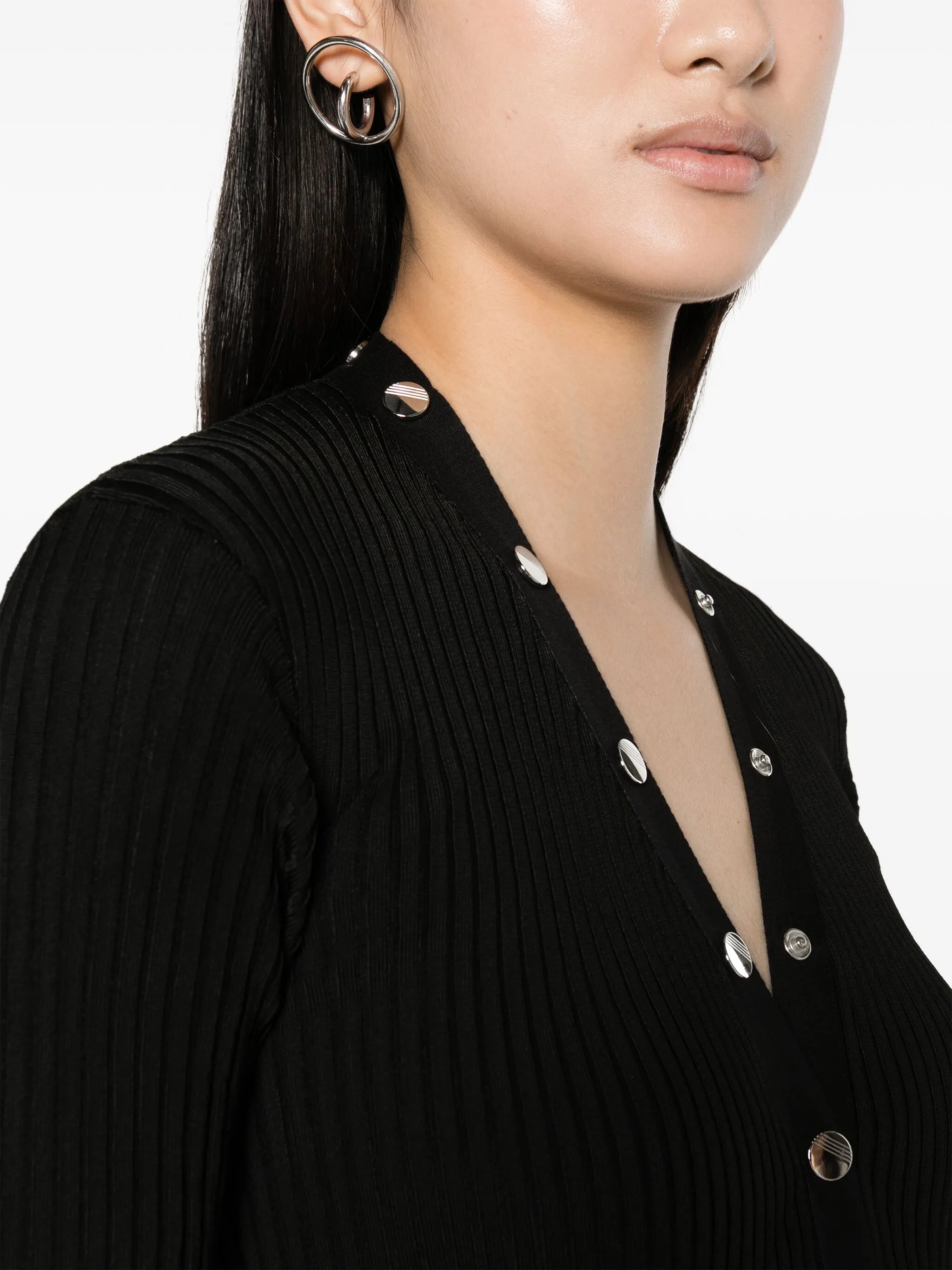 ribbed-knit cardigan dress