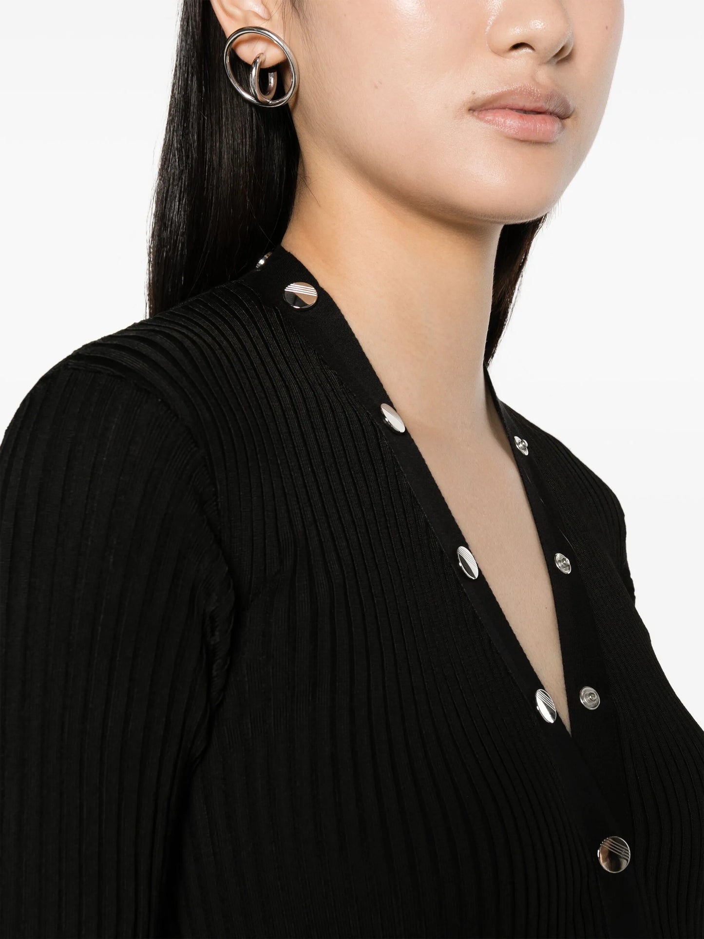 ribbed-knit cardigan dress