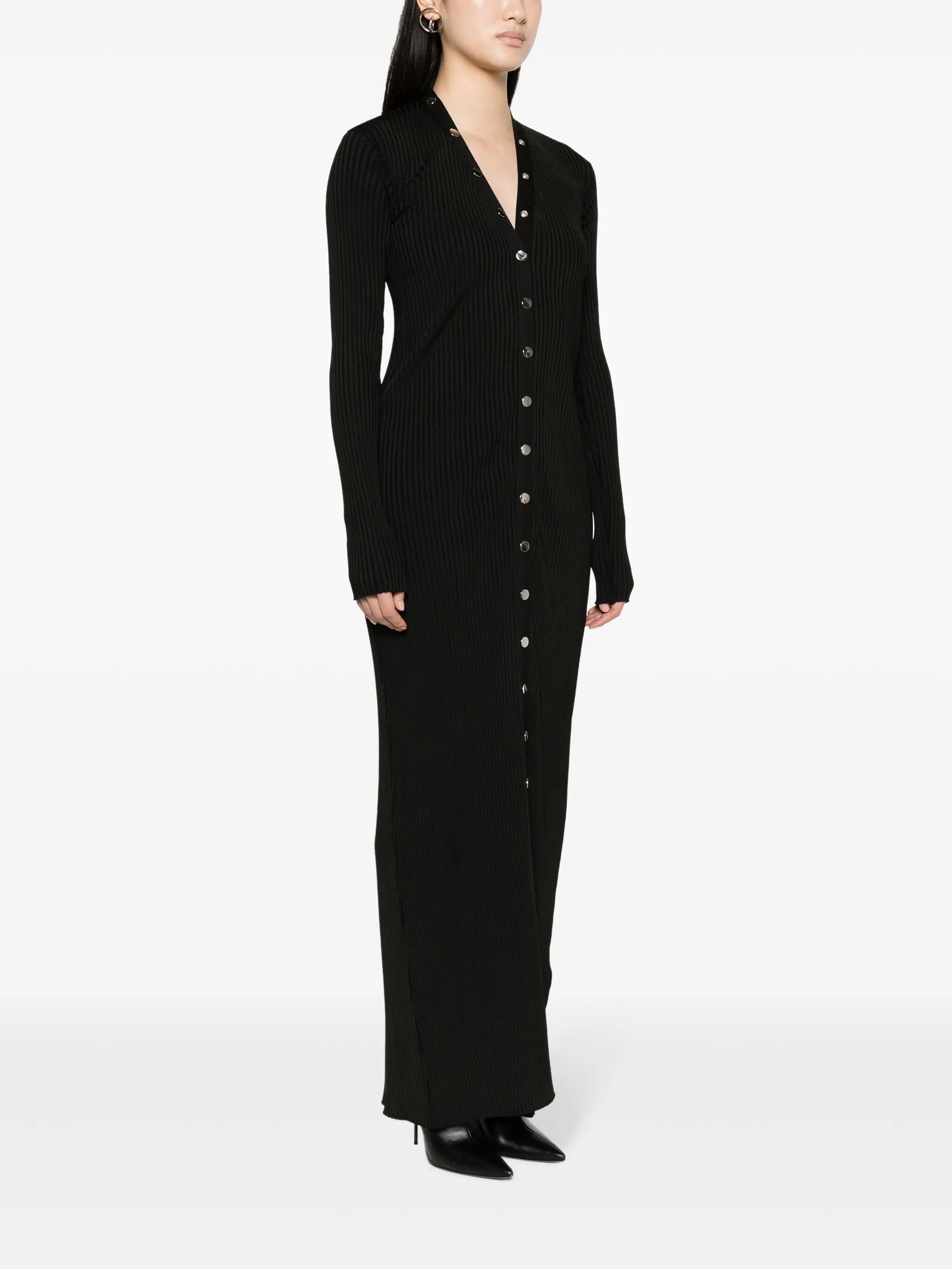 ribbed-knit cardigan dress