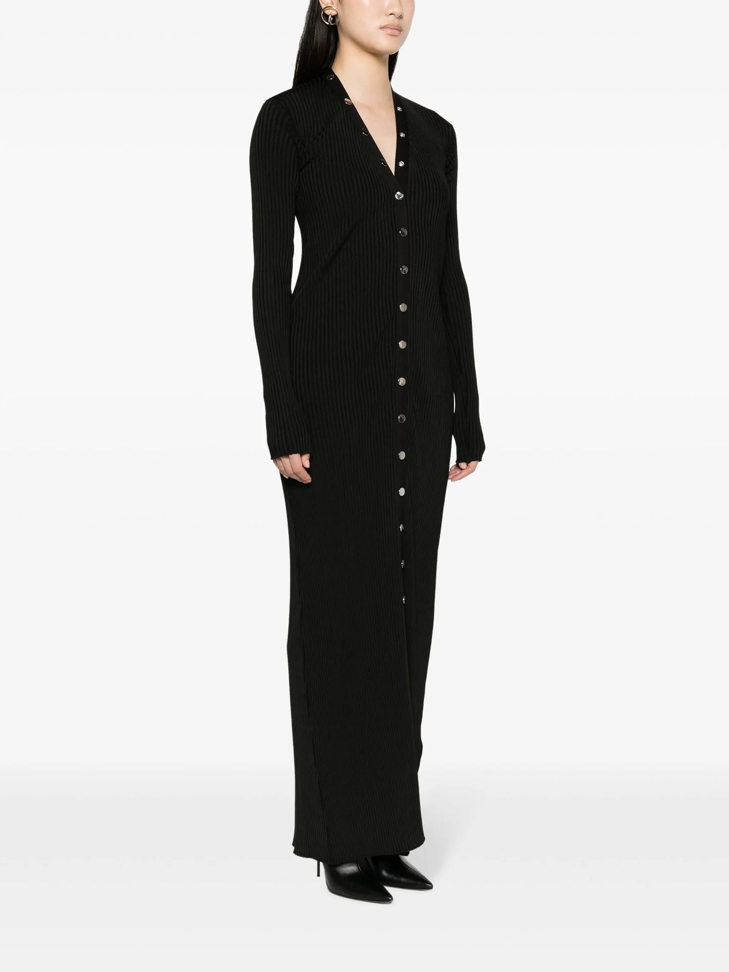 ribbed-knit cardigan dress